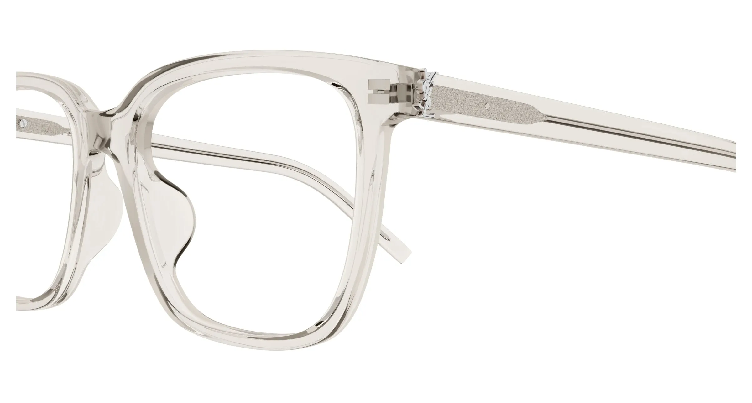 SAINT LAURENT SL M142/F 003 Montature da vista Acetato Beige Trasparente Squadrata - immagine 3