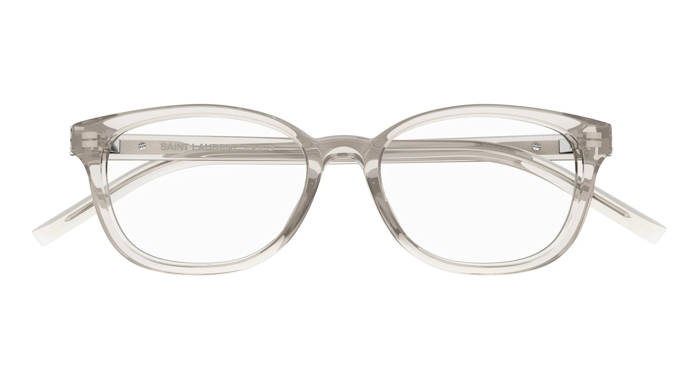 SAINT LAURENT SL M141/F 006 Montature da vista Acetato Beige Trasparente Cat Eye - immagine 2