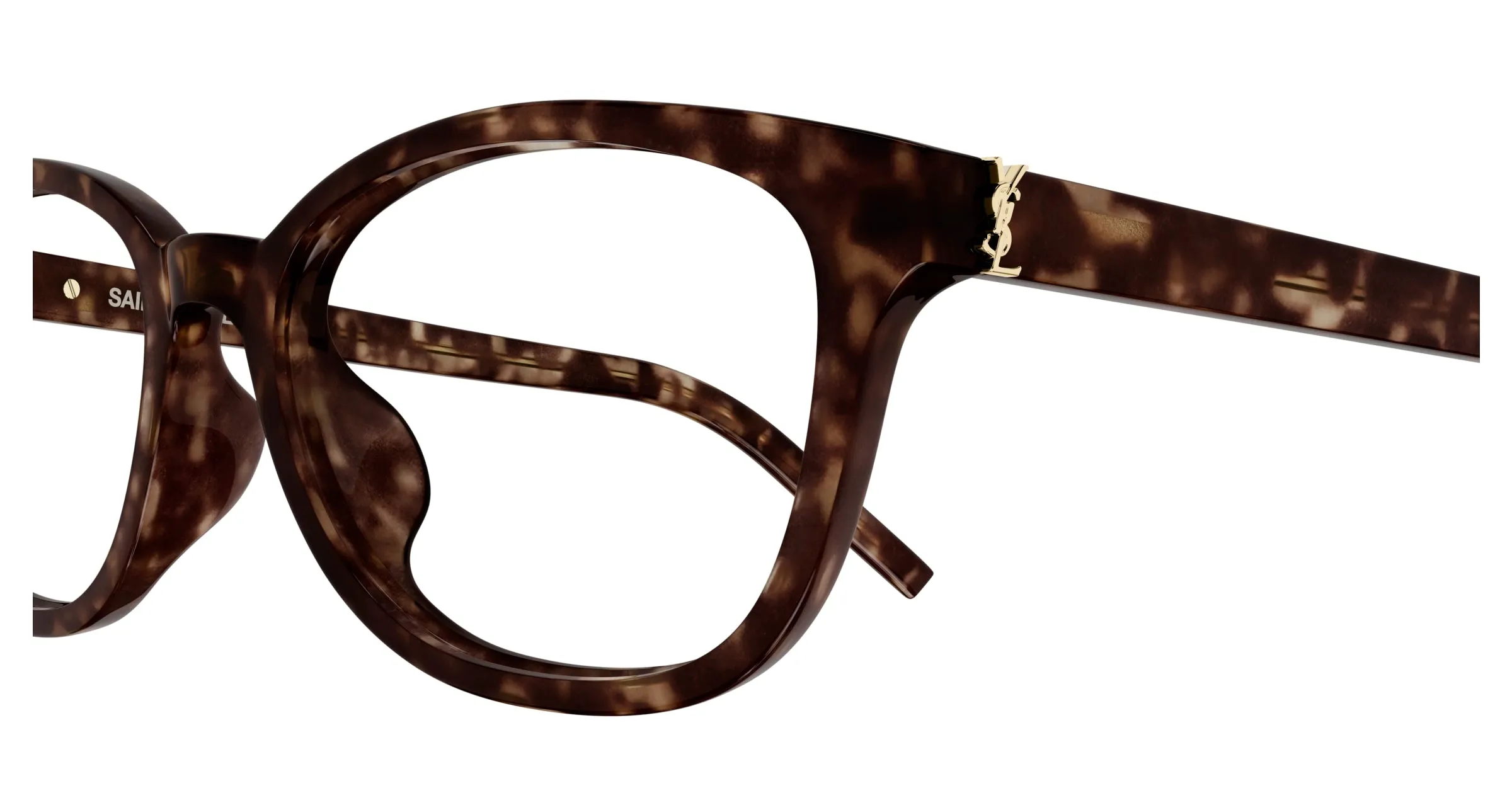 SAINT LAURENT SL M141/F 005 Montature da vista Acetato Havana Trasparente Cat Eye - immagine 3