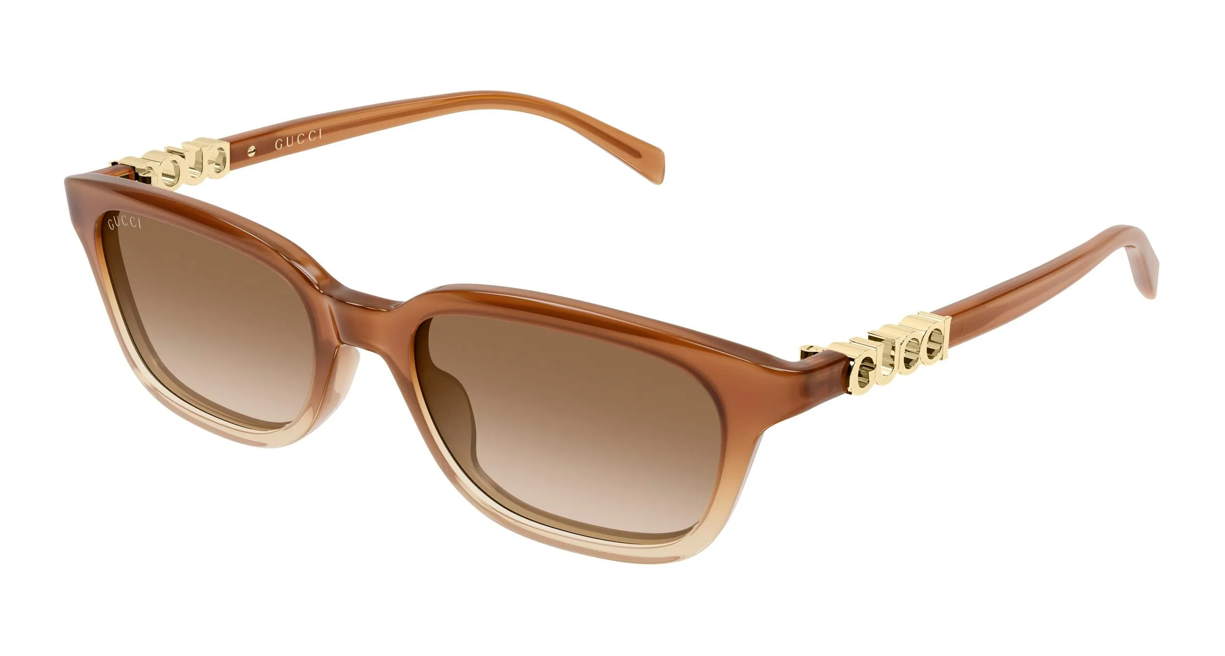 Gucci GG2208S 003 Occhiali da sole Acetato Marrone Rosa Squadrata Sfumato - immagine 1