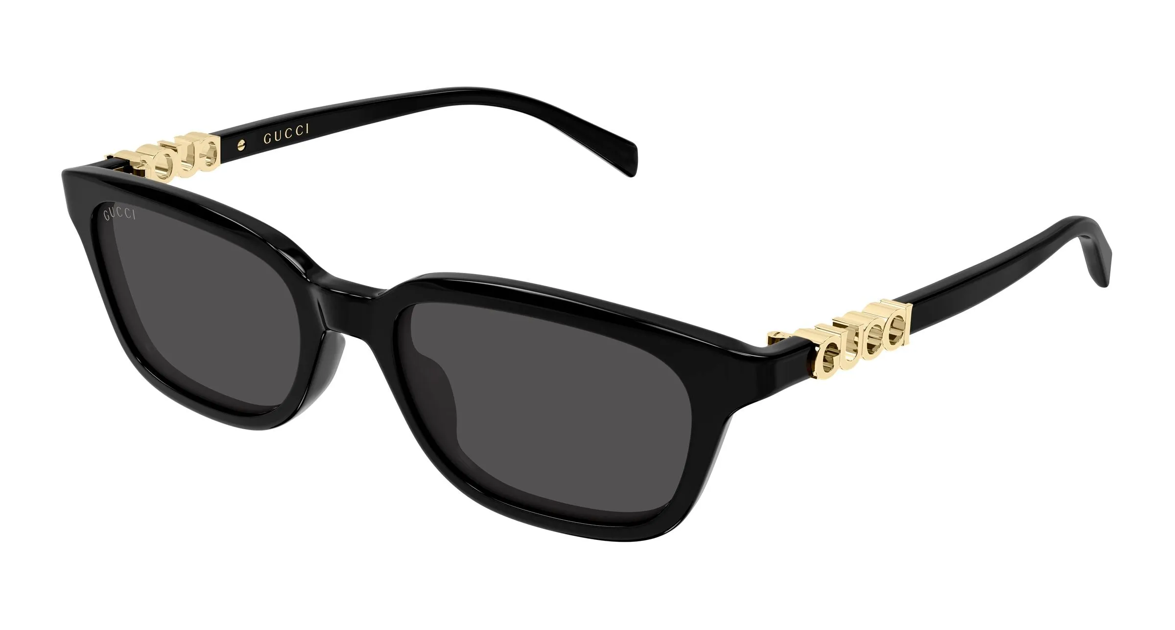Gucci GG2208S 001 Occhiali da sole Acetato Nero Grigio Squadrata - immagine 1