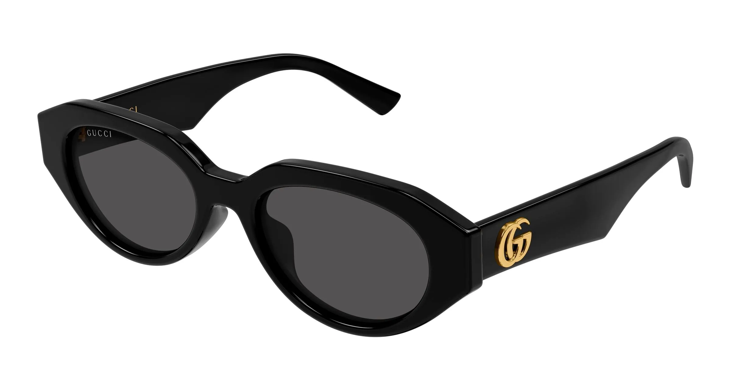 Gucci GG2206SA 001 Occhiali da sole Acetato Nero Grigio Rotonda - immagine 1