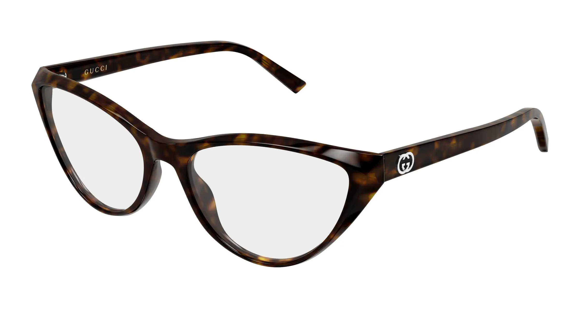 Gucci GG2205O 002 Montature da vista Acetato Havana Trasparente Cat Eye - immagine 1