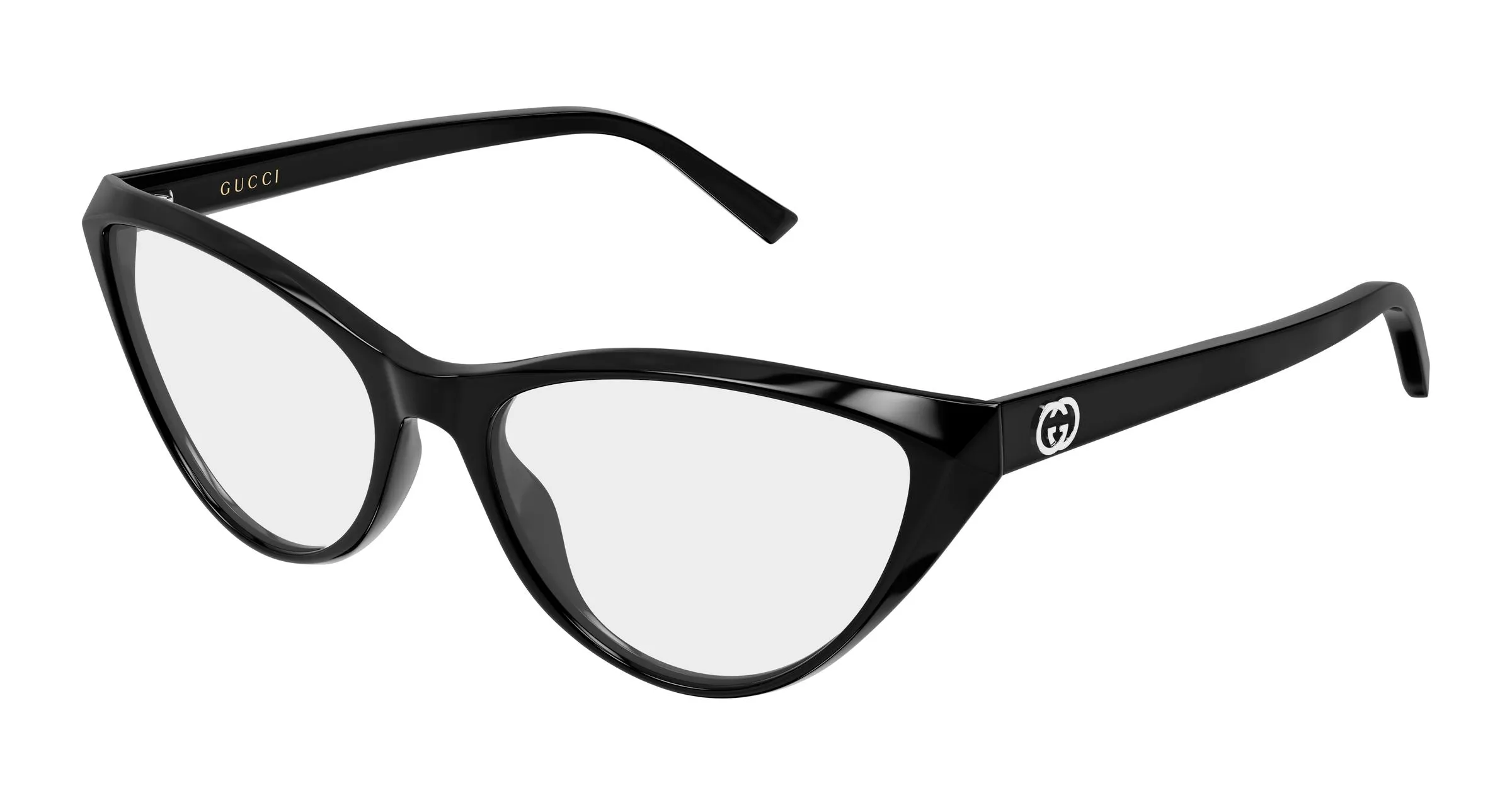 Gucci GG2205O 001 Montature da vista Acetato Nero Trasparente Cat Eye - immagine 1