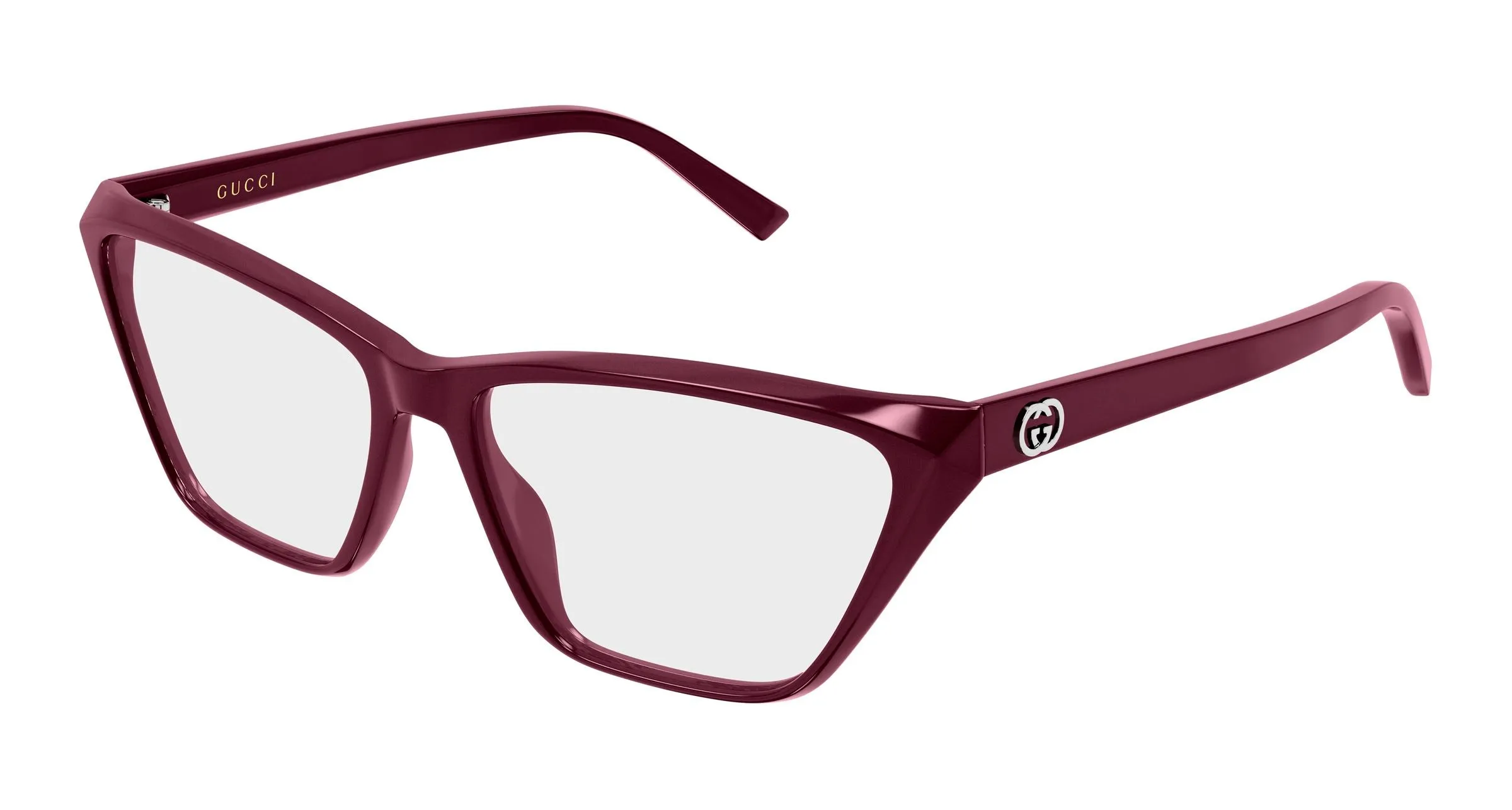 Gucci GG2204O 008 Montature da vista Acetato Bordeaux Trasparente Geometrica - immagine 1