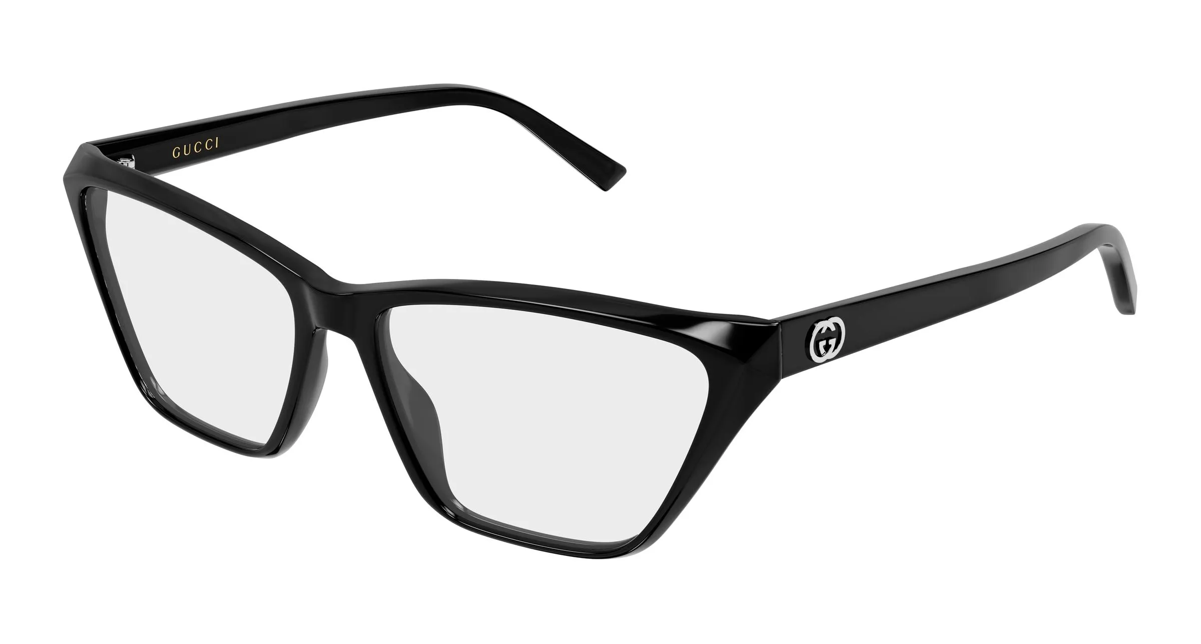 Gucci GG2204O 005 Montature da vista Acetato Nero Trasparente Geometrica - immagine 1
