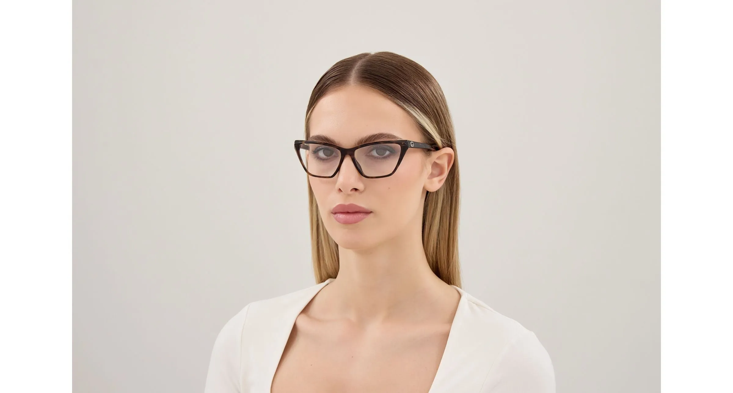 Gucci GG2204O 002 Montature da vista Acetato Havana Trasparente Geometrica - immagine 2