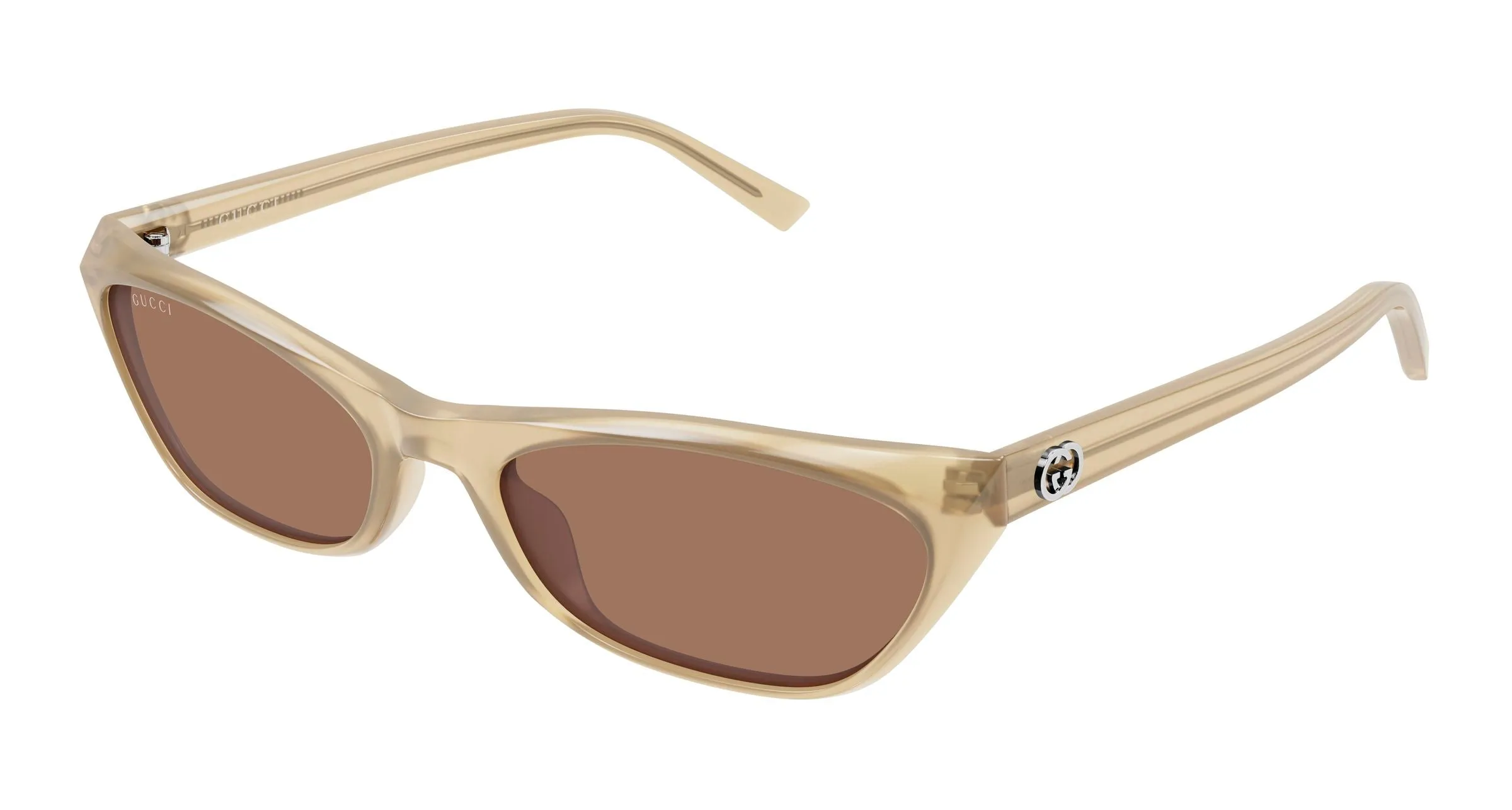 Gucci GG2203S 005 Occhiali da sole Acetato Avorio Marrone Geometrica - immagine 1
