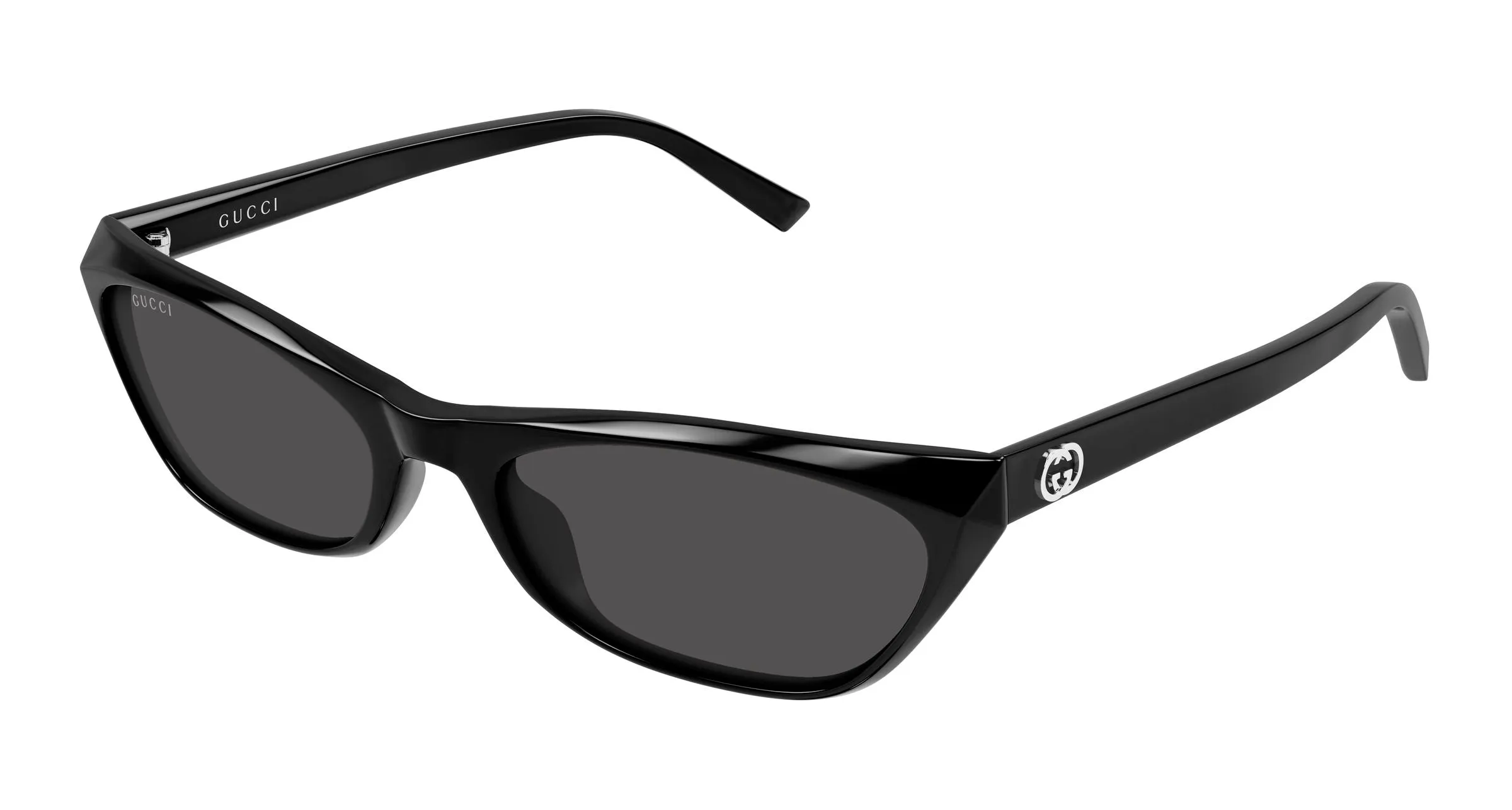 Gucci GG2203S 001 Occhiali da sole Acetato Nero Grigio Geometrica - immagine 1