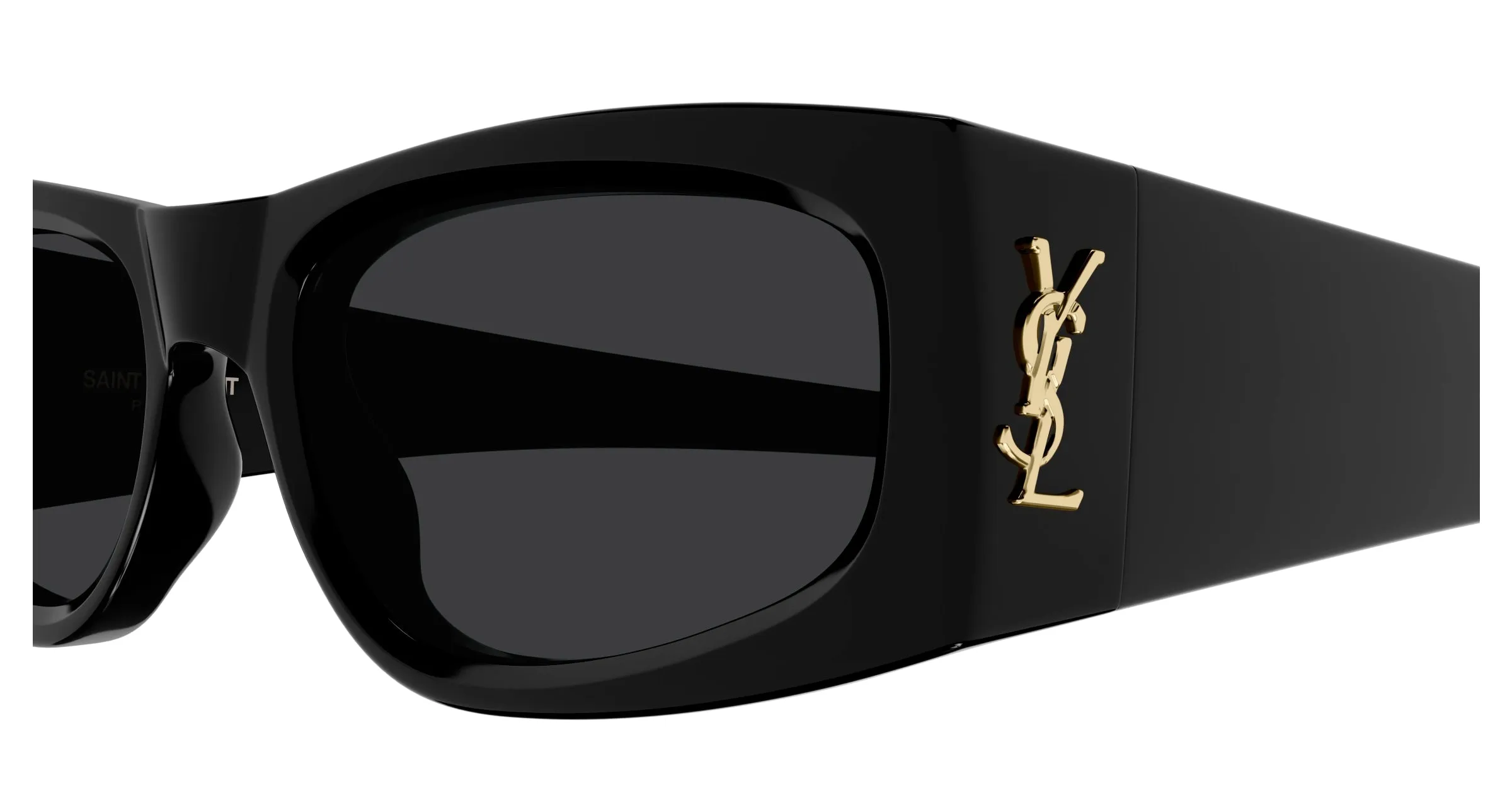 SAINT LAURENT SL M140/F 001 Occhiali da sole Acetato Nero Nero Squadrata - immagine 3