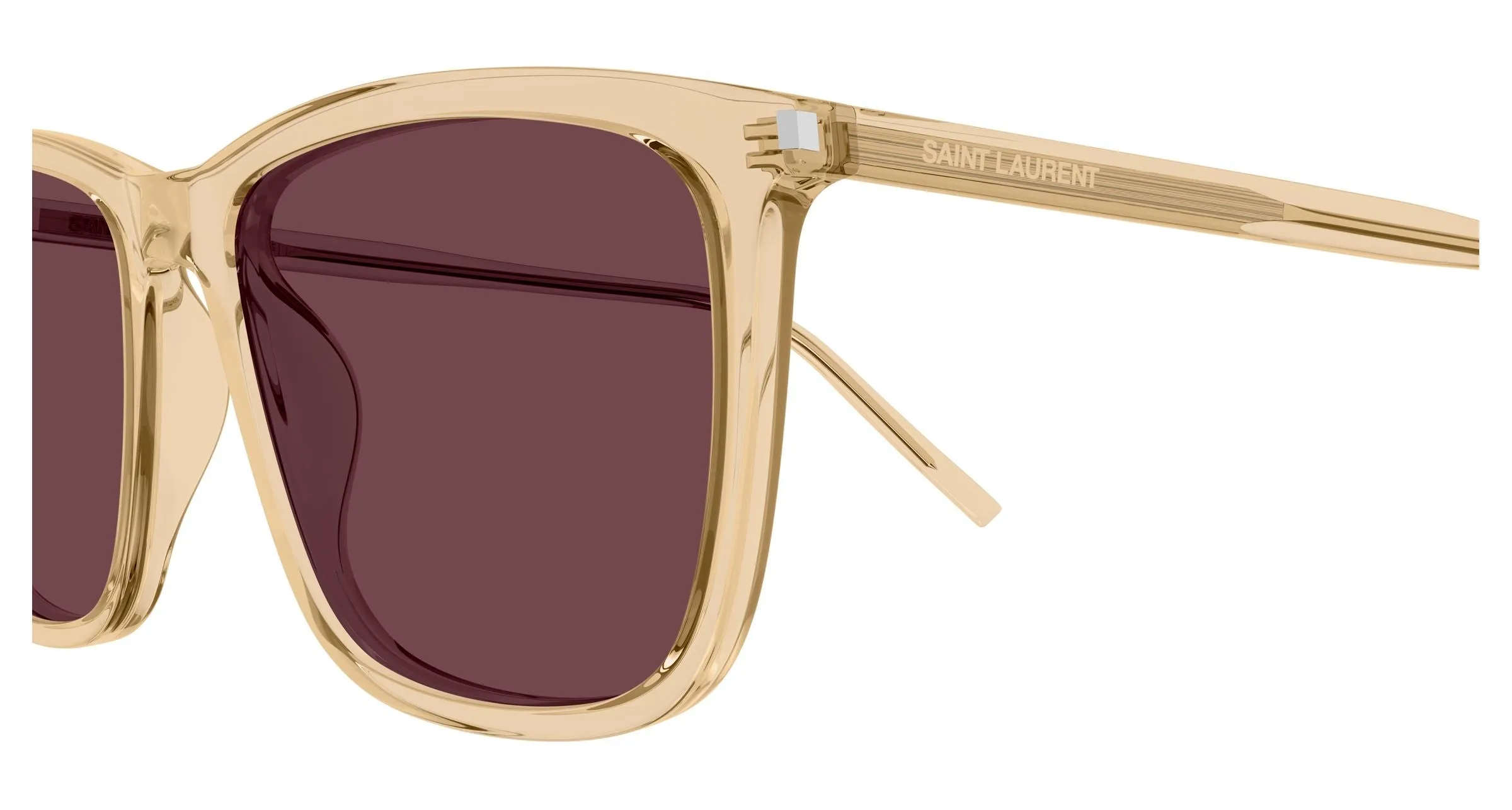 SAINT LAURENT SL 851/K 005 Occhiali da sole Acetato Giallo Viola Squadrata - immagine 3