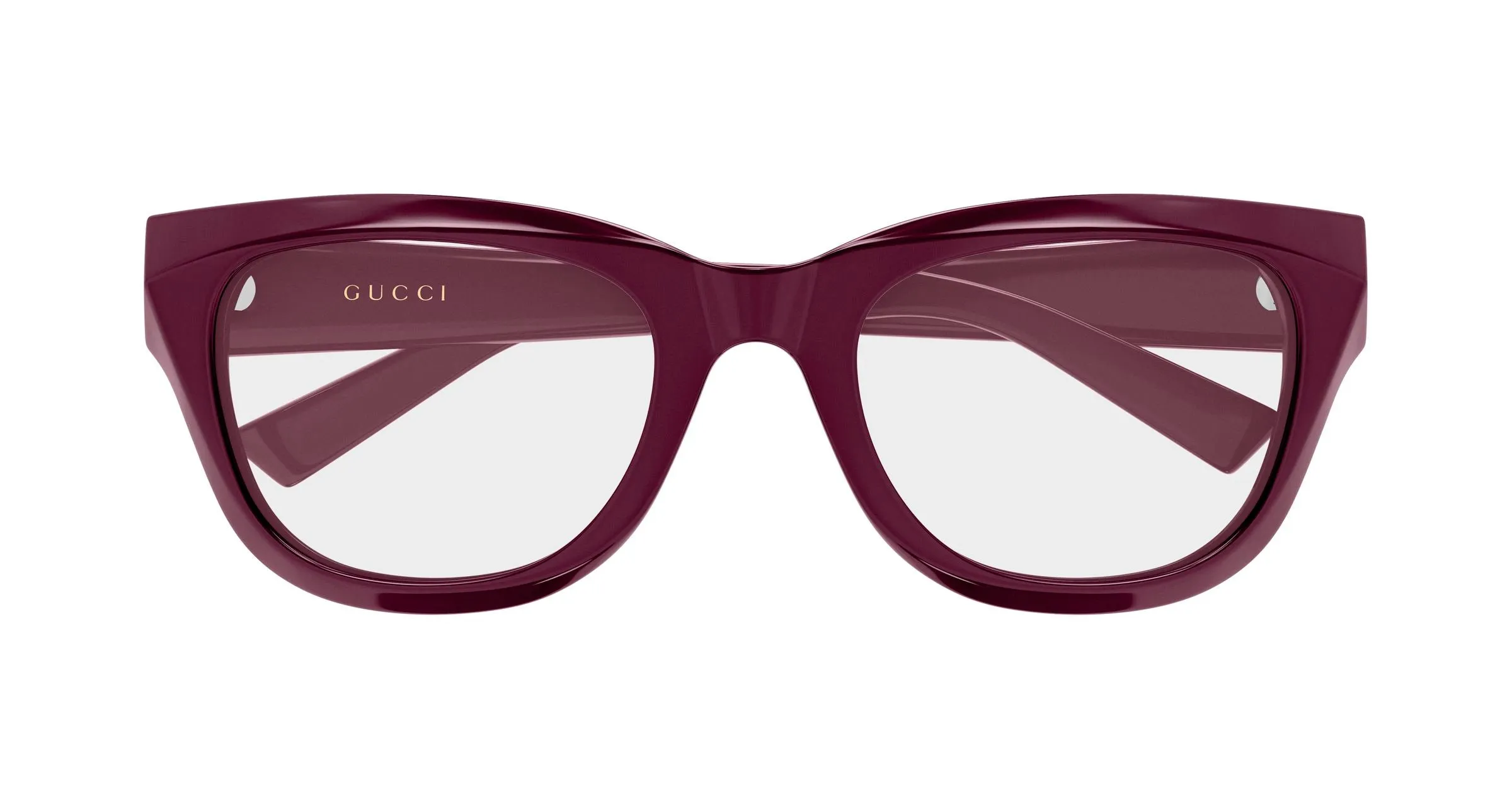Gucci GG2202O 004 Montature da vista Acetato Bordeaux Trasparente Geometrica - immagine 2
