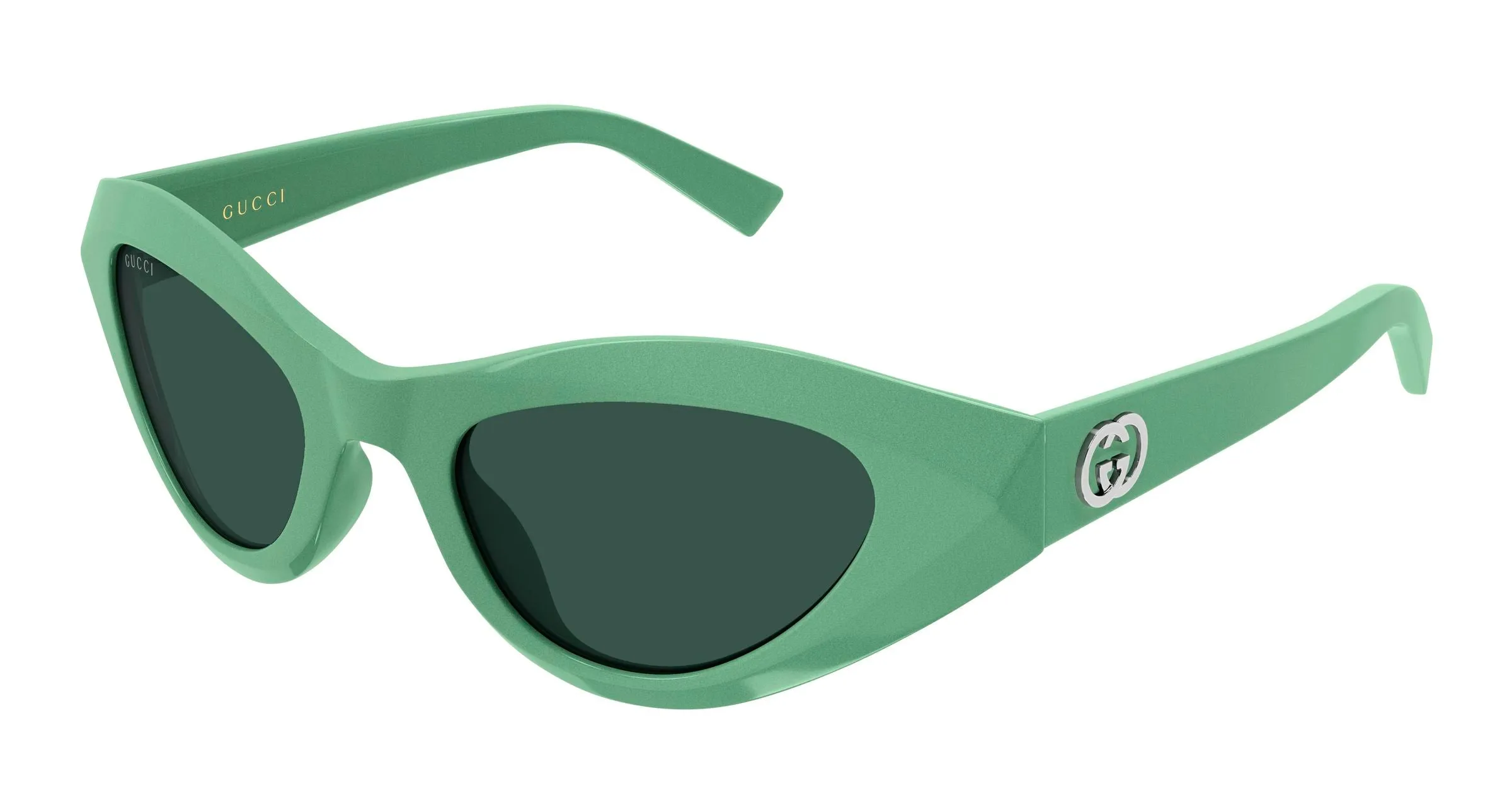 Gucci GG2201S 005 Occhiali da sole Acetato Verde Verde Geometrica - immagine 1