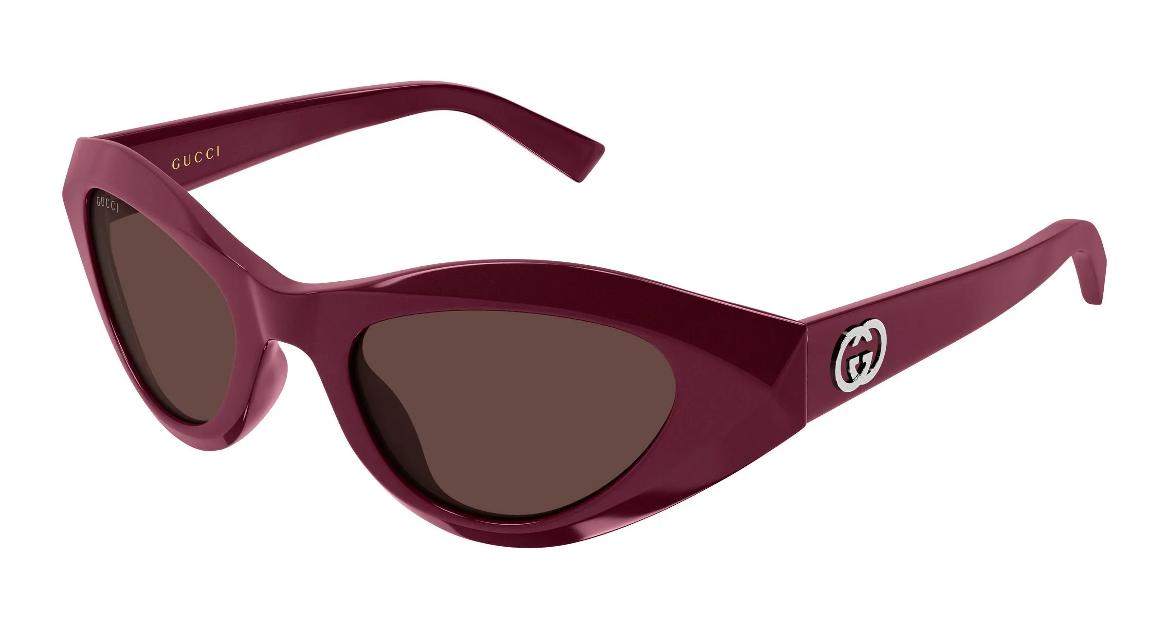 Gucci GG2201S 004 Occhiali da sole Acetato Bordeaux Viola Geometrica - immagine 1