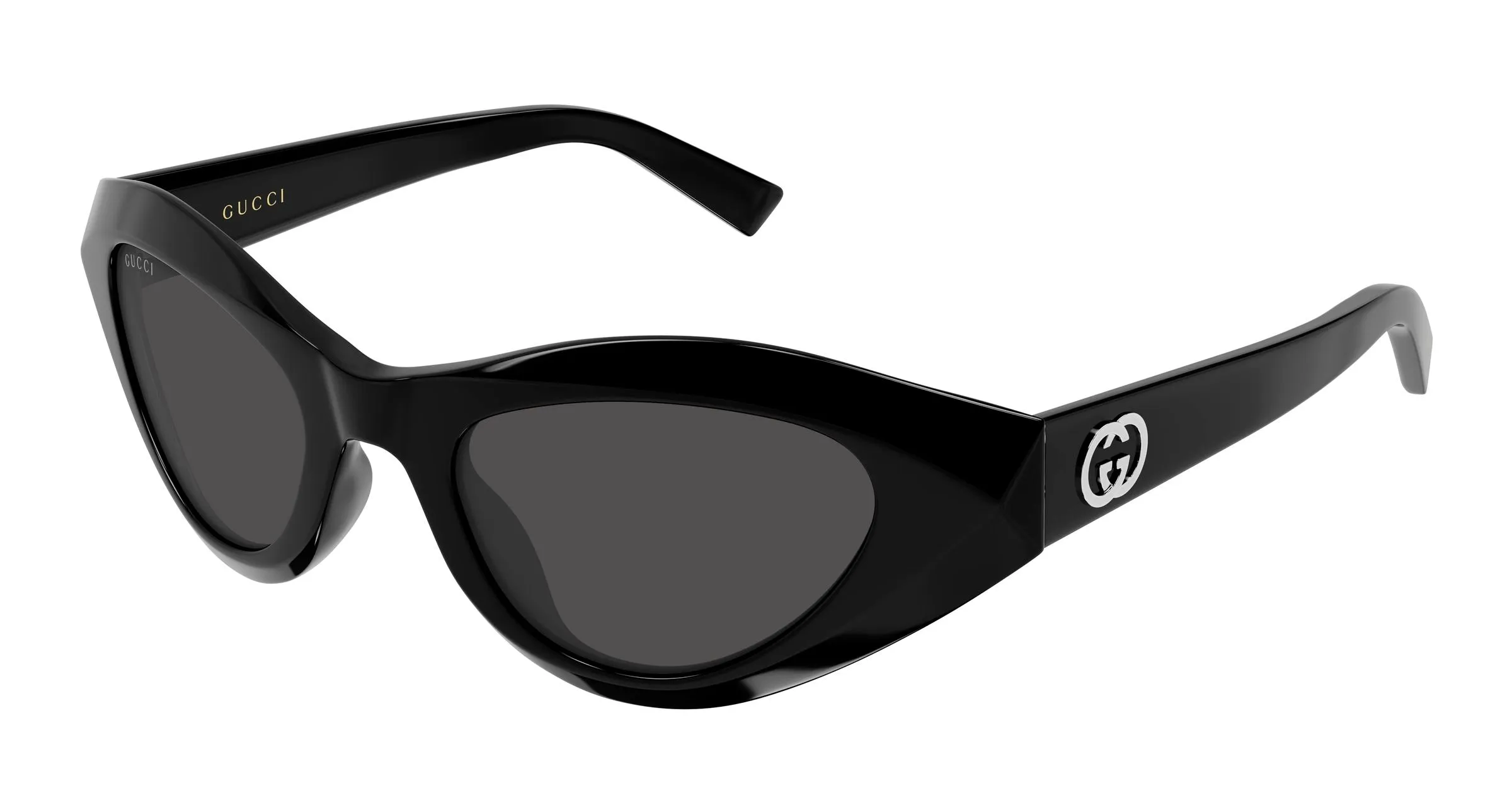 Gucci GG2201S 001 Occhiali da sole Acetato Nero Grigio Geometrica - immagine 1