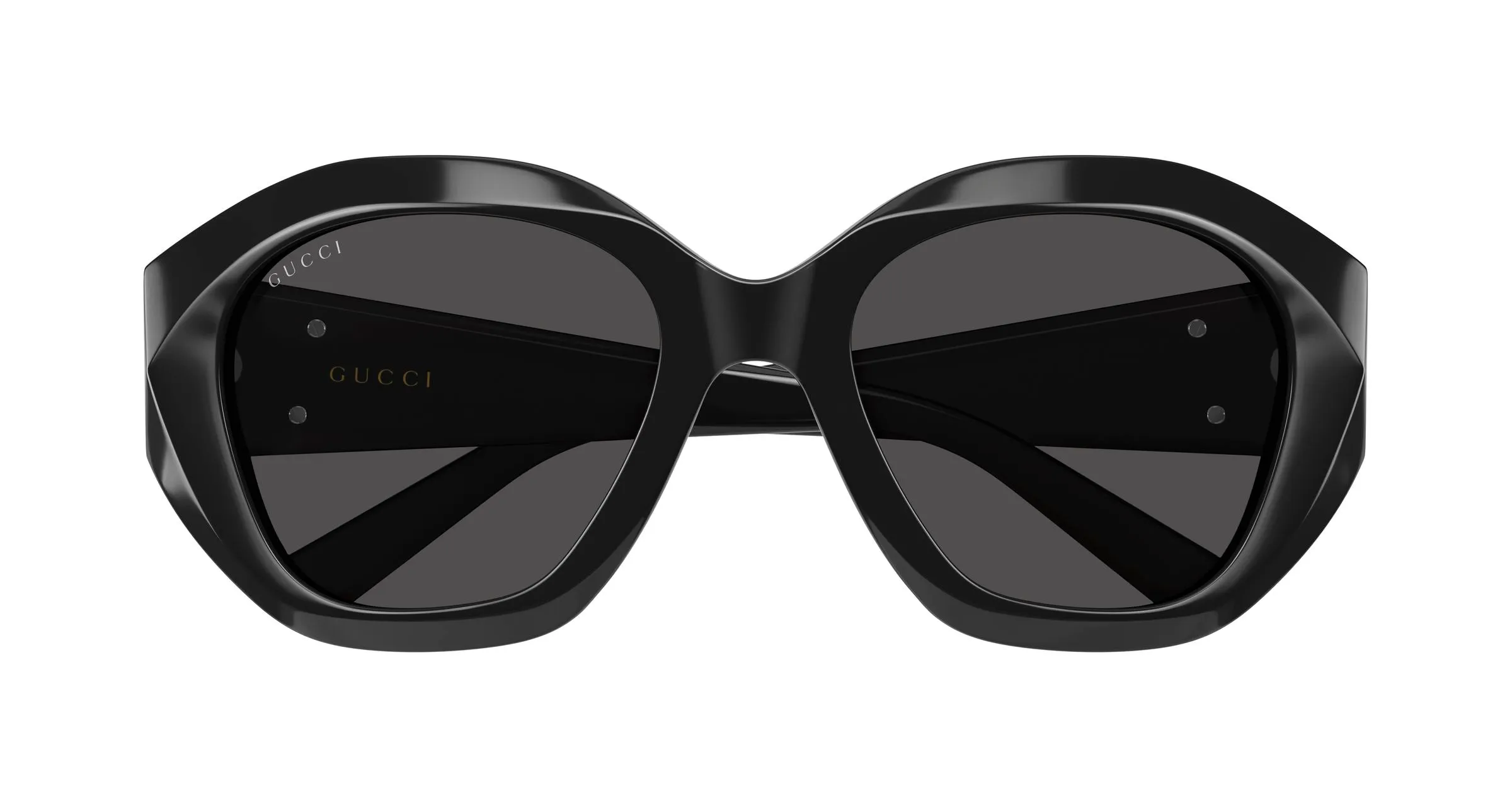Gucci GG2200S 001 Occhiali da sole Acetato Nero Grigio Geometrica - immagine 2