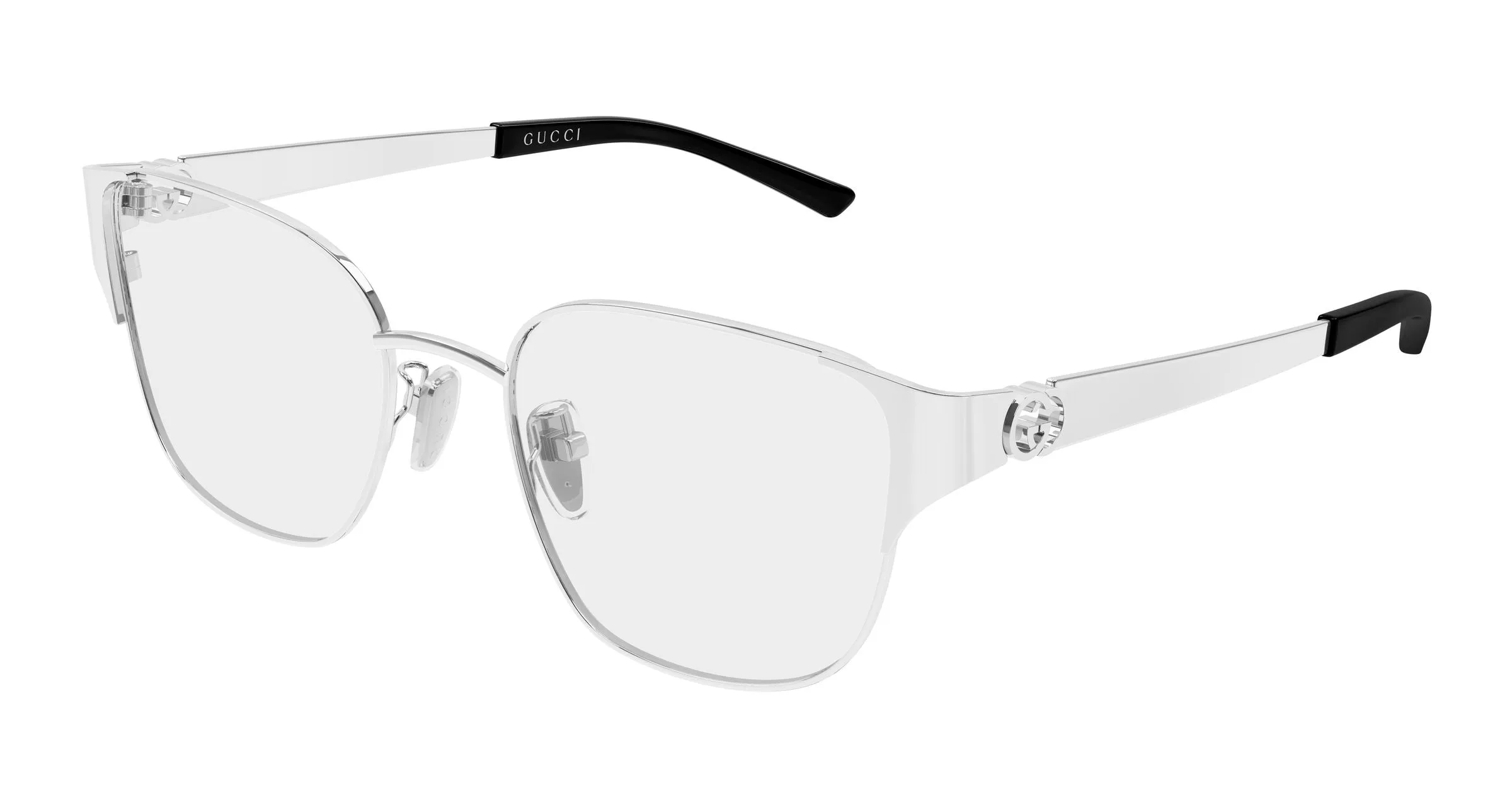 Gucci GG2199OL 002 Montature da vista Metallo Argento Trasparente Geometrica - immagine 1