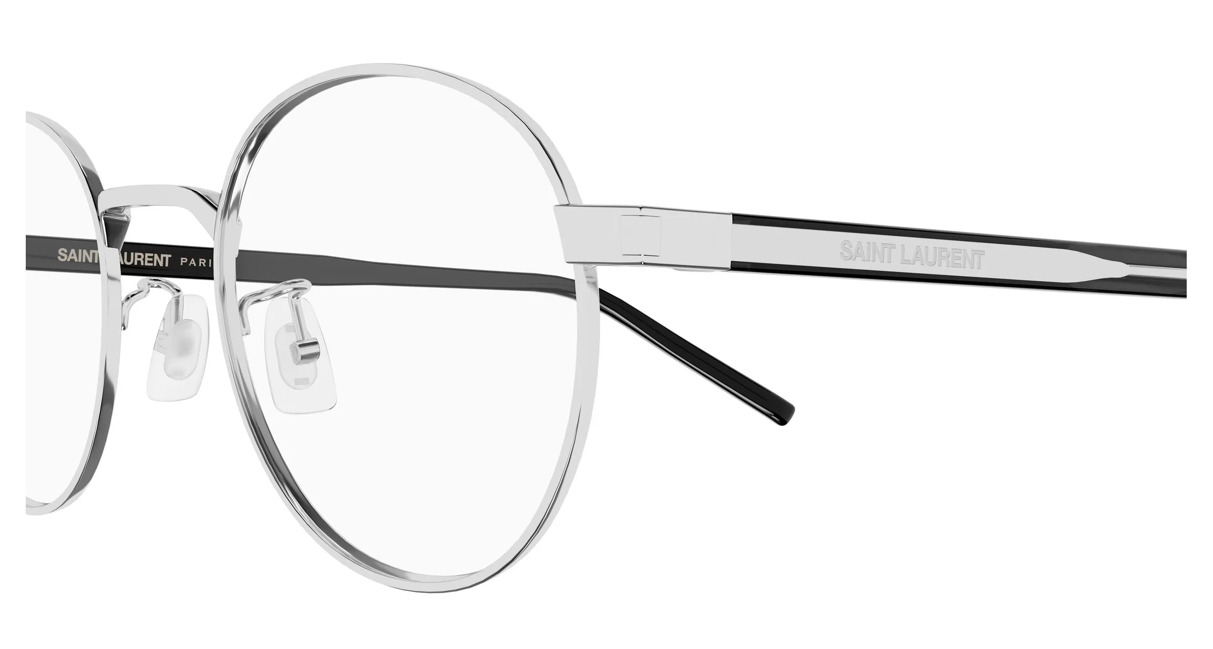 SAINT LAURENT SL 848/J 002 Montature da vista Metallo Argento Trasparente Rotonda - immagine 3