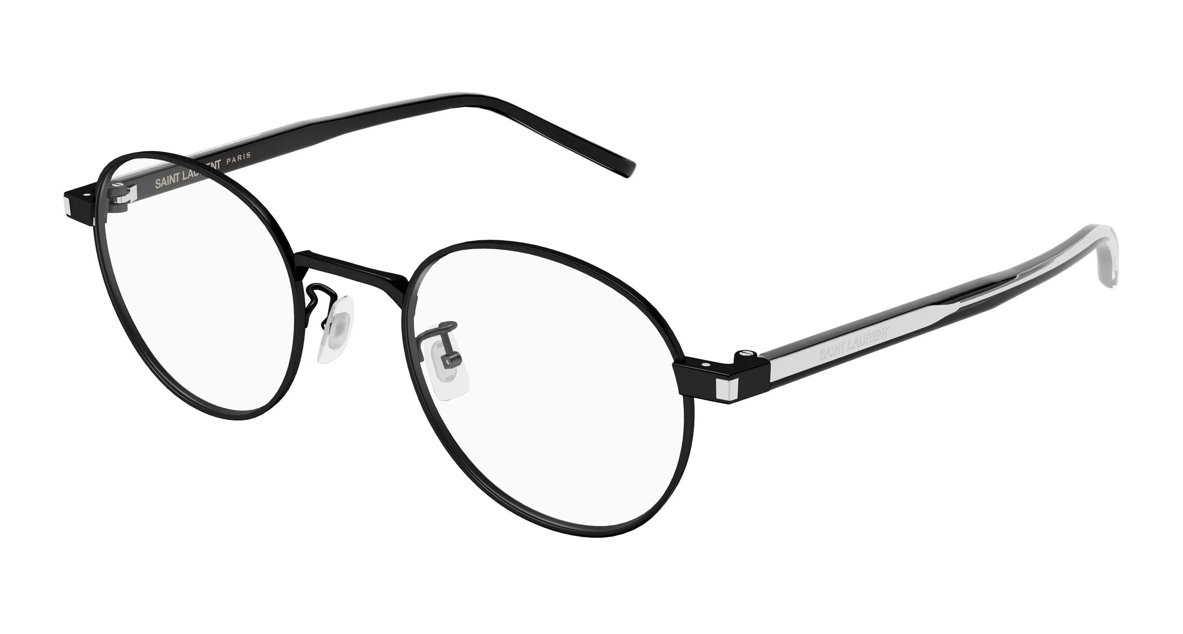 SAINT LAURENT SL 848/J 001 Montature da vista Metallo Nero Trasparente Rotonda - immagine 1