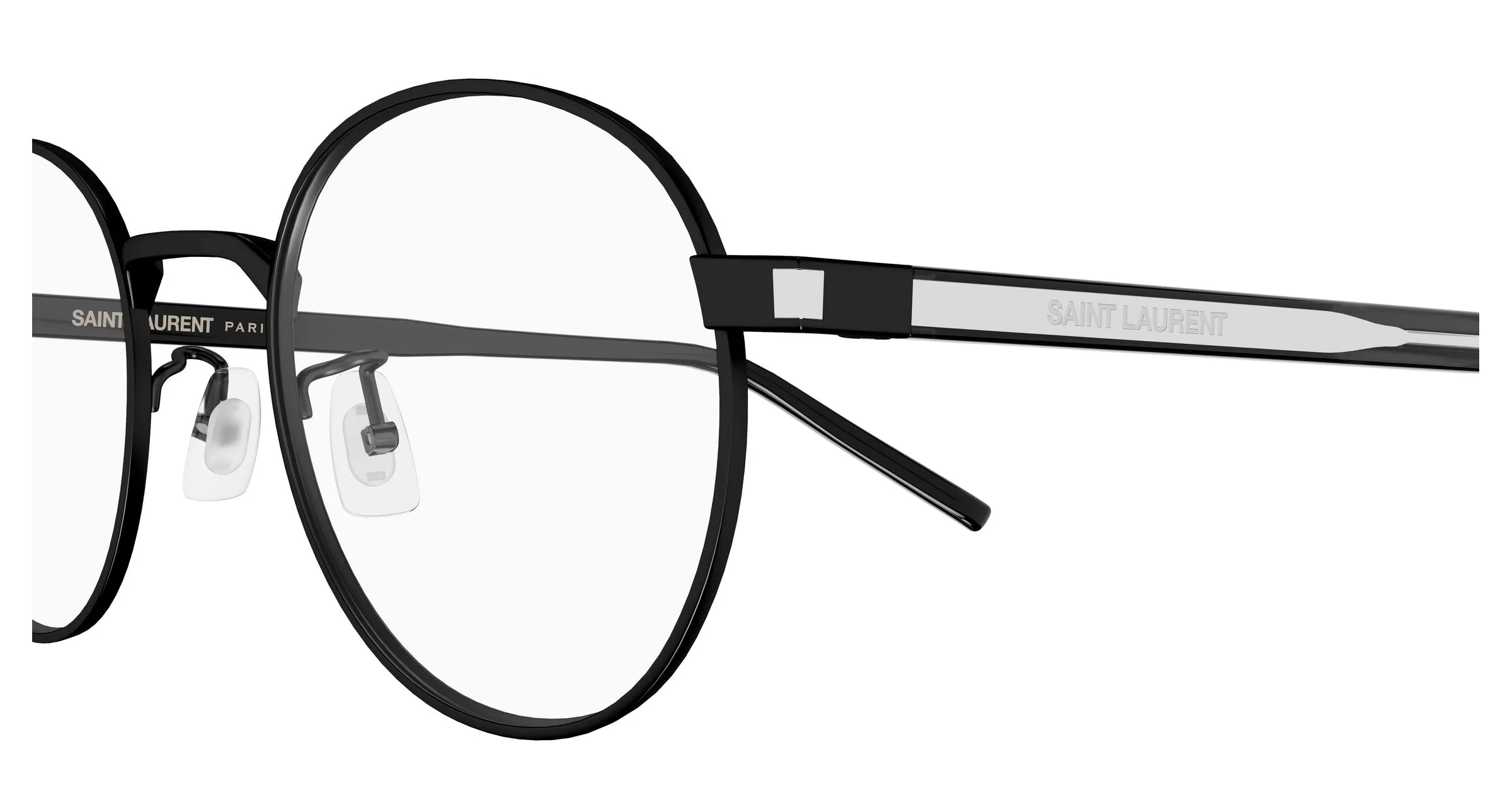 SAINT LAURENT SL 848/J 001 Montature da vista Metallo Nero Trasparente Rotonda - immagine 3