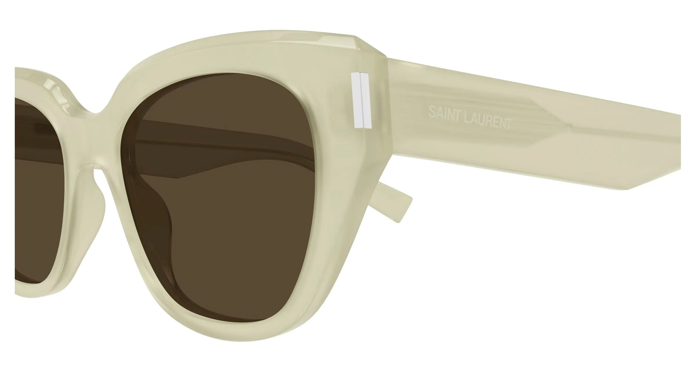SAINT LAURENT SL 827/K 004 Occhiali da sole Acetato Avorio Marrone Cat Eye - immagine 3