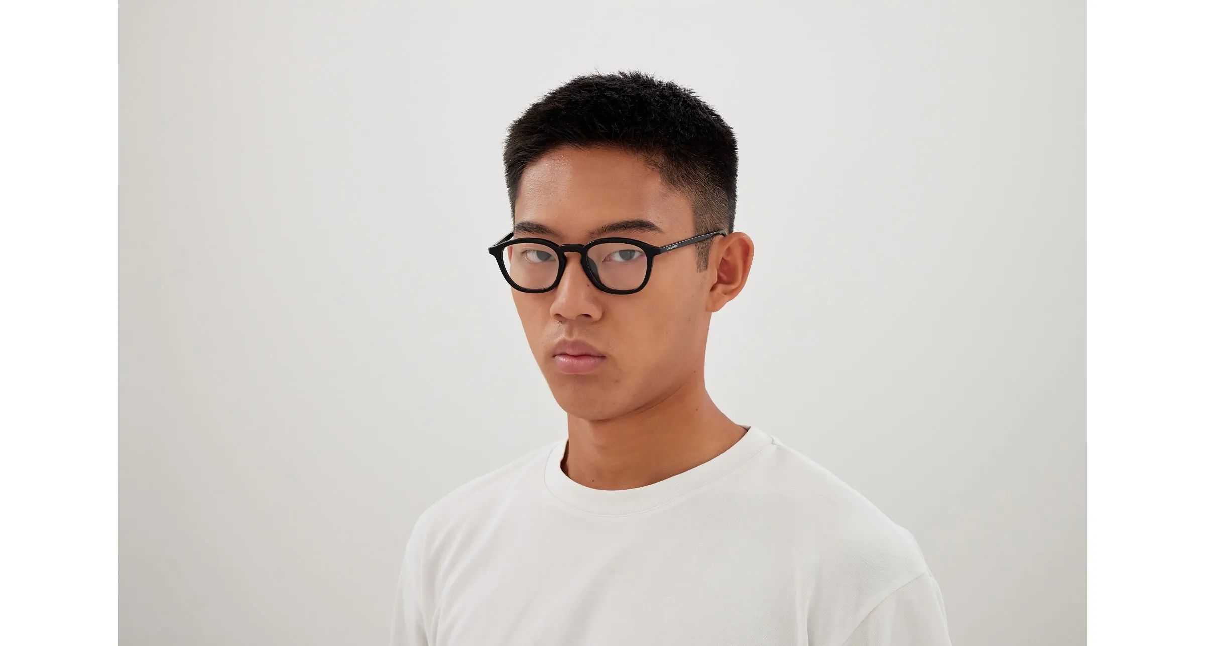 SAINT LAURENT SL 793/J 001 Montature da vista Acetato Nero Trasparente Rotonda - immagine 4