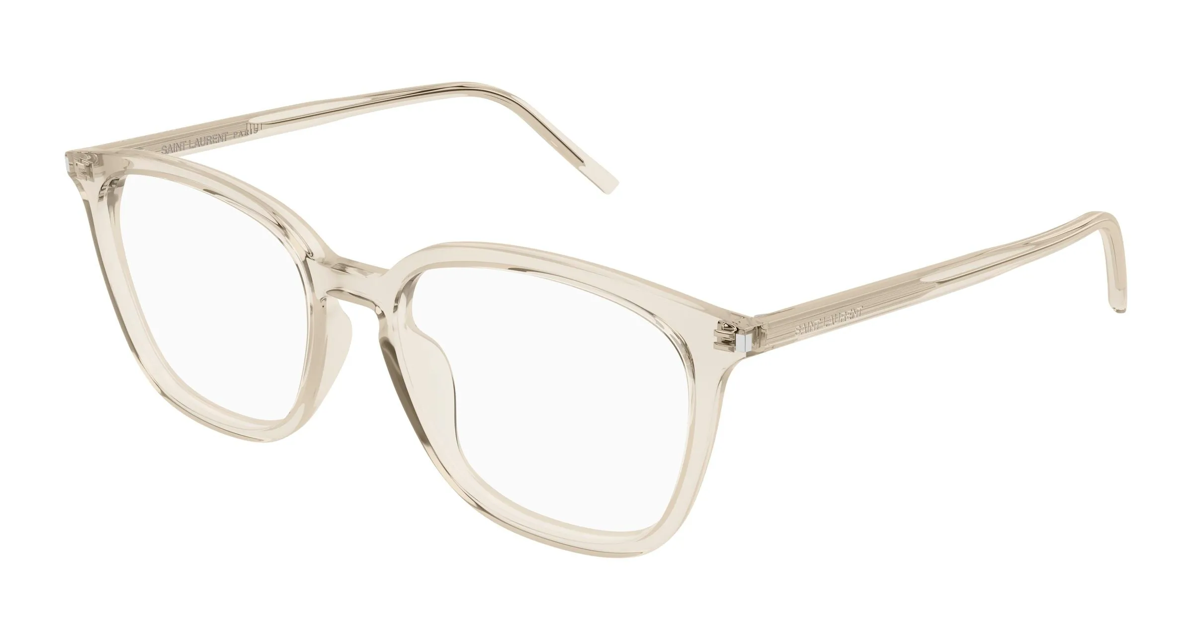 SAINT LAURENT SL 783/F 004 Montature da vista Acetato Beige Trasparente Rotonda - immagine 1