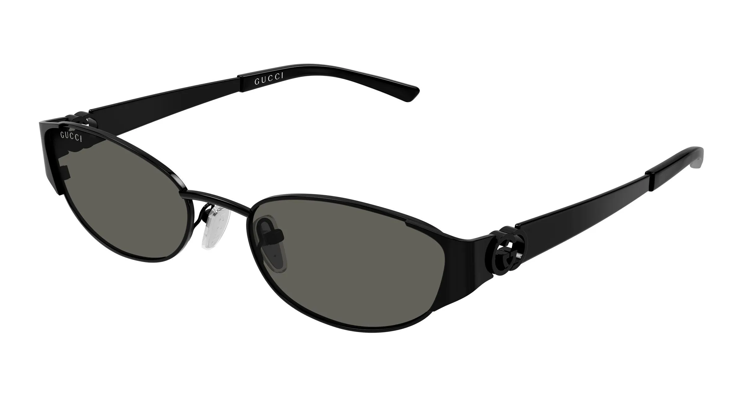 Gucci GG2197S 003 Occhiali da sole Metallo Nero Grigio Rotonda - immagine 1
