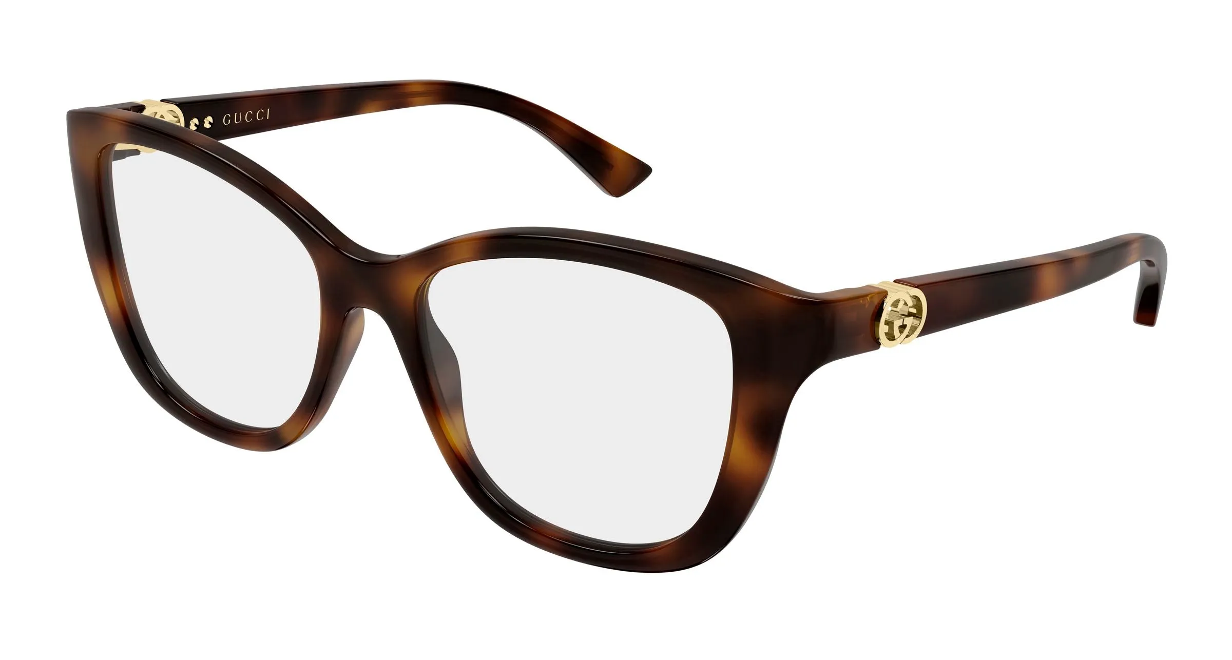 Gucci GG2195O 002 Montature da vista Iniettato Havana Trasparente Cat Eye - immagine 1