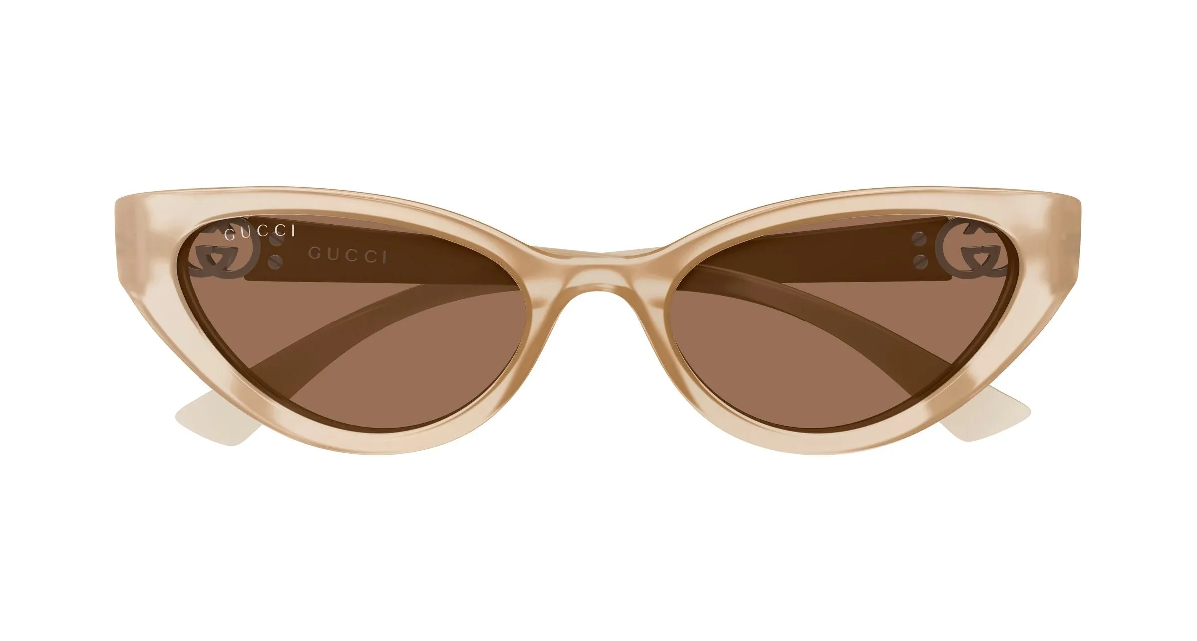 Gucci GG2194S 003 Occhiali da sole Iniettato Beige Marrone Cat Eye - immagine 2