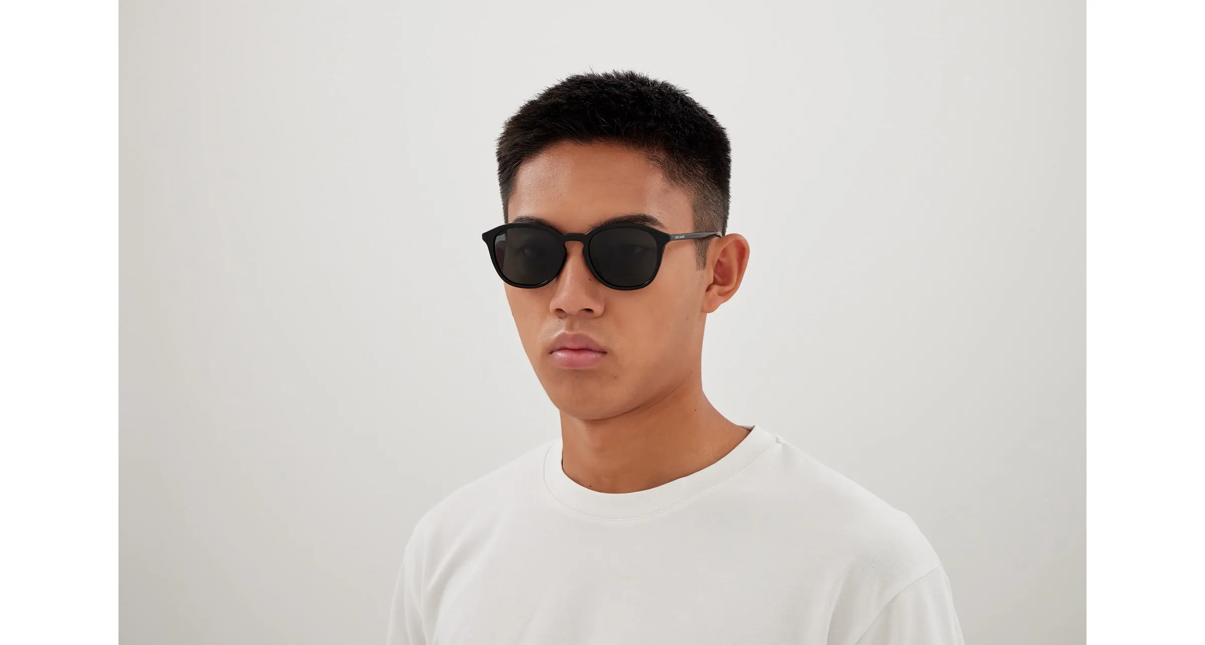 SAINT LAURENT SL 782/K 001 Occhiali da sole Acetato Nero Nero Rotonda - immagine 4