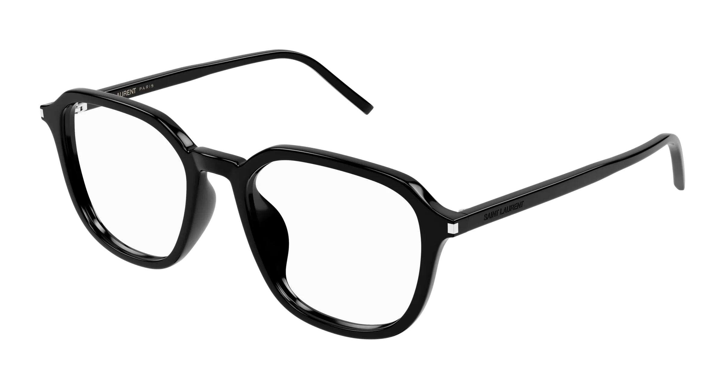 SAINT LAURENT SL 726/F 001 Montature da vista Acetato Nero Trasparente Squadrata - immagine 1