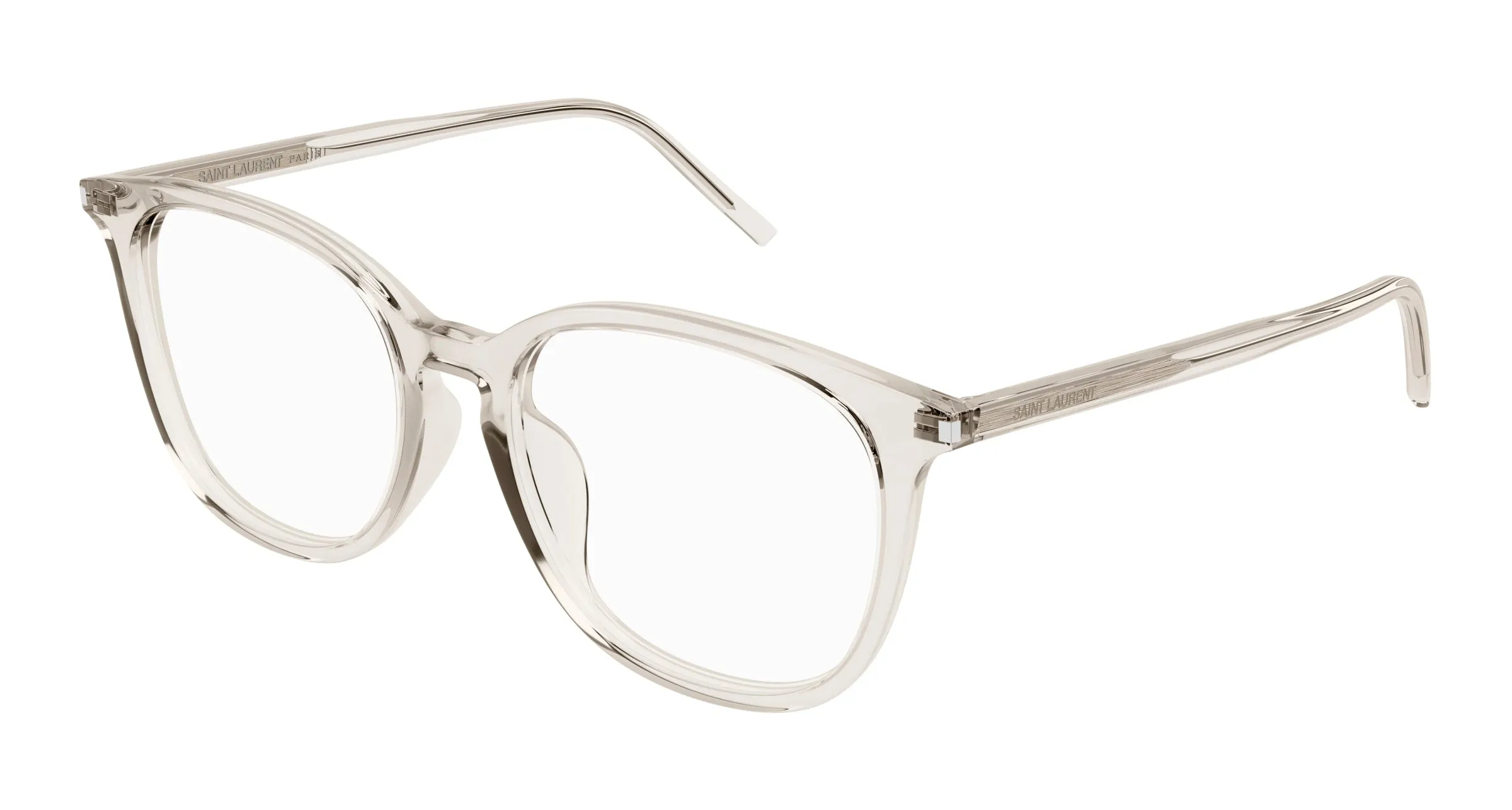 SAINT LAURENT SL 724/F 003 Montature da vista Acetato Beige Trasparente Cat Eye - immagine 1