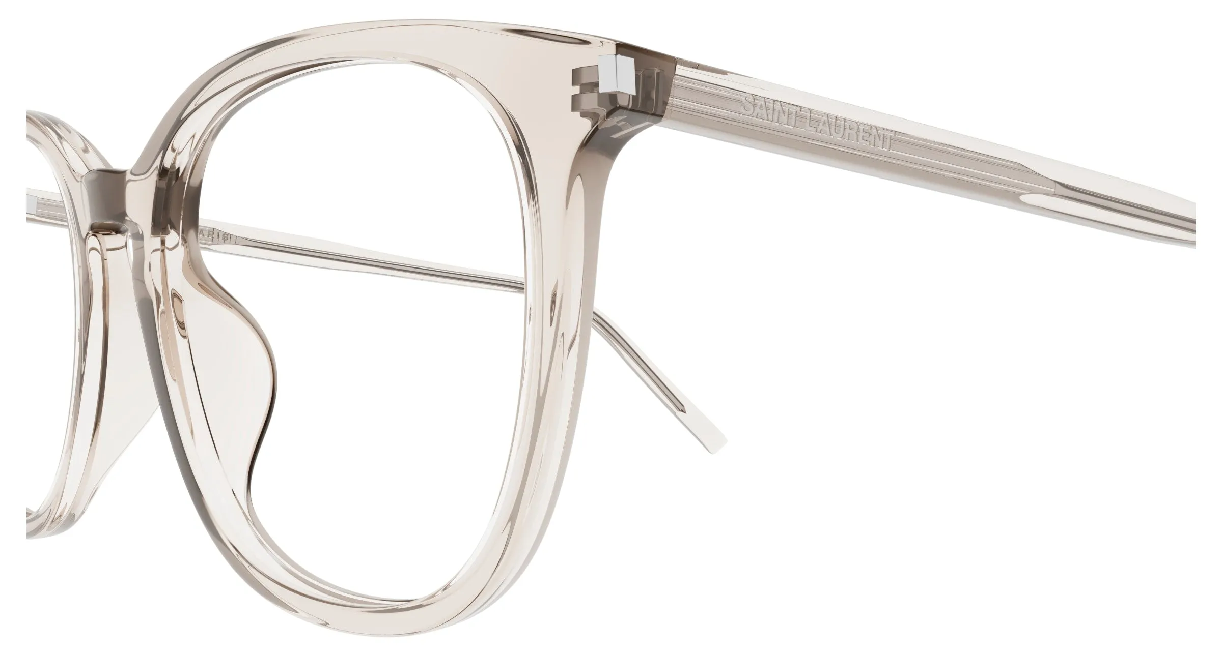 SAINT LAURENT SL 724/F 003 Montature da vista Acetato Beige Trasparente Cat Eye - immagine 3