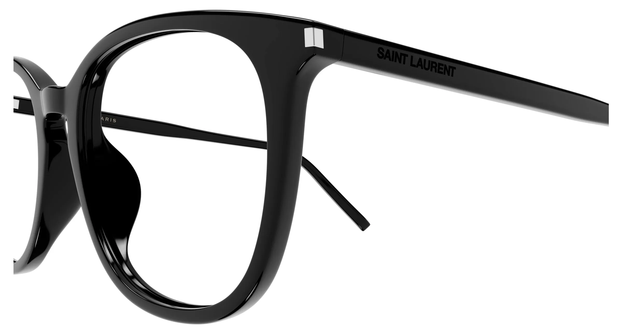 SAINT LAURENT SL 724/F 001 Montature da vista Acetato Nero Trasparente Cat Eye - immagine 3