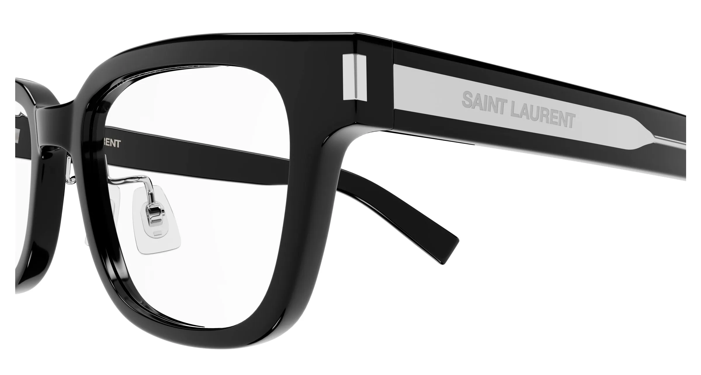 SAINT LAURENT SL 723/J 004 Montature da vista Acetato Nero Trasparente Squadrata - immagine 3