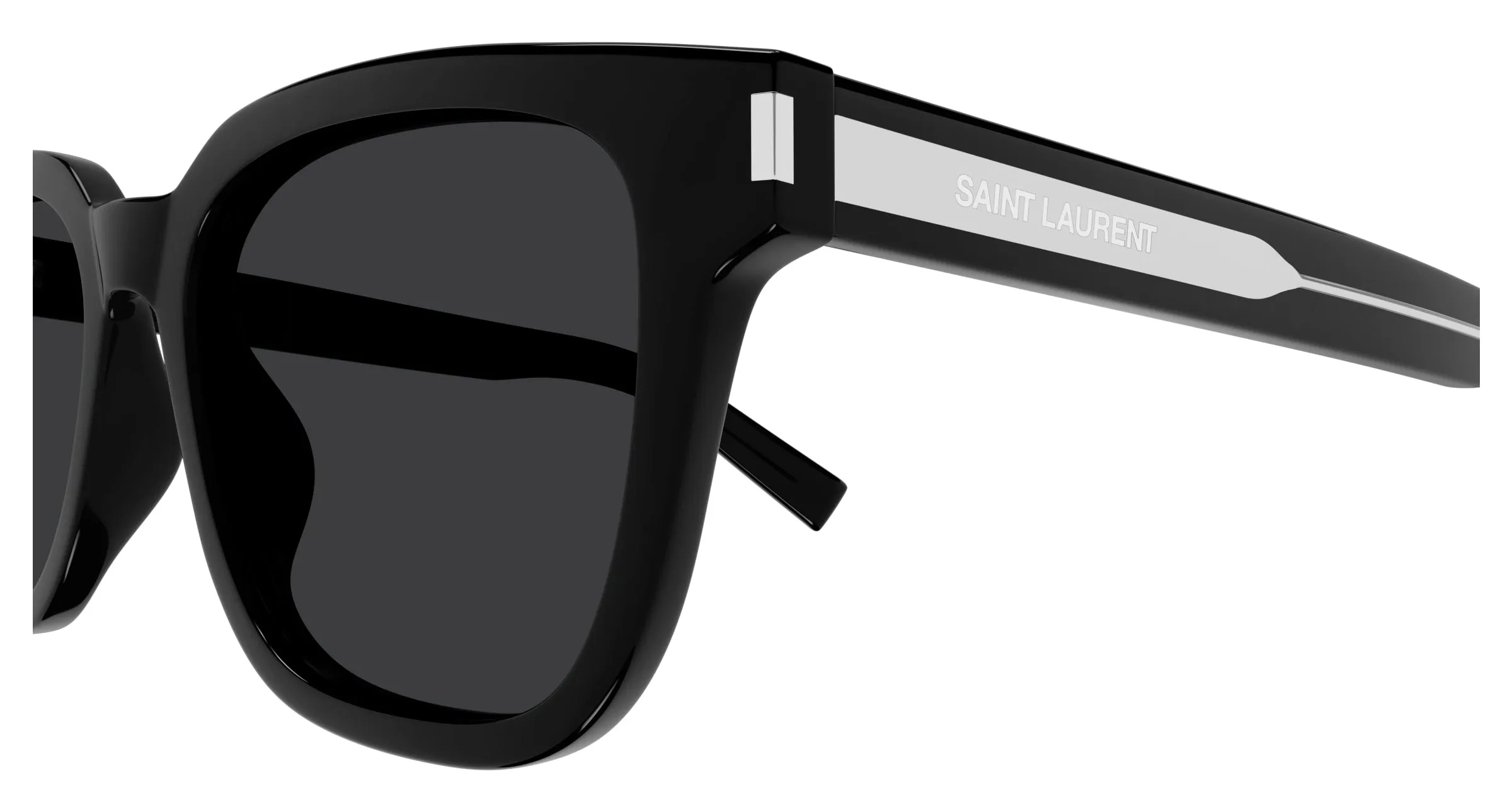 SAINT LAURENT SL 711/K 001 Occhiali da sole Acetato Nero Nero Squadrata - immagine 3