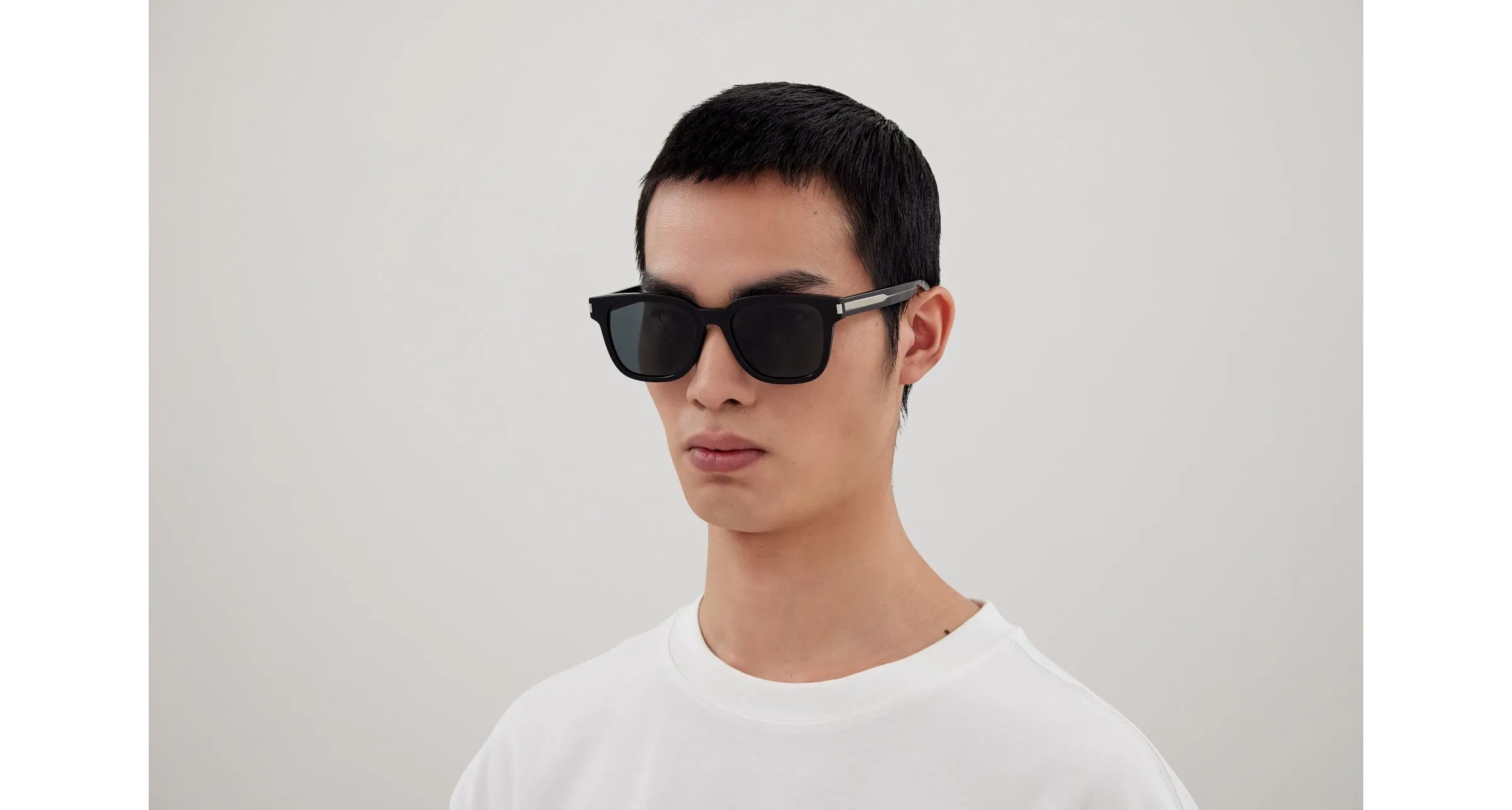SAINT LAURENT SL 711/K 001 Occhiali da sole Acetato Nero Nero Squadrata - immagine 4