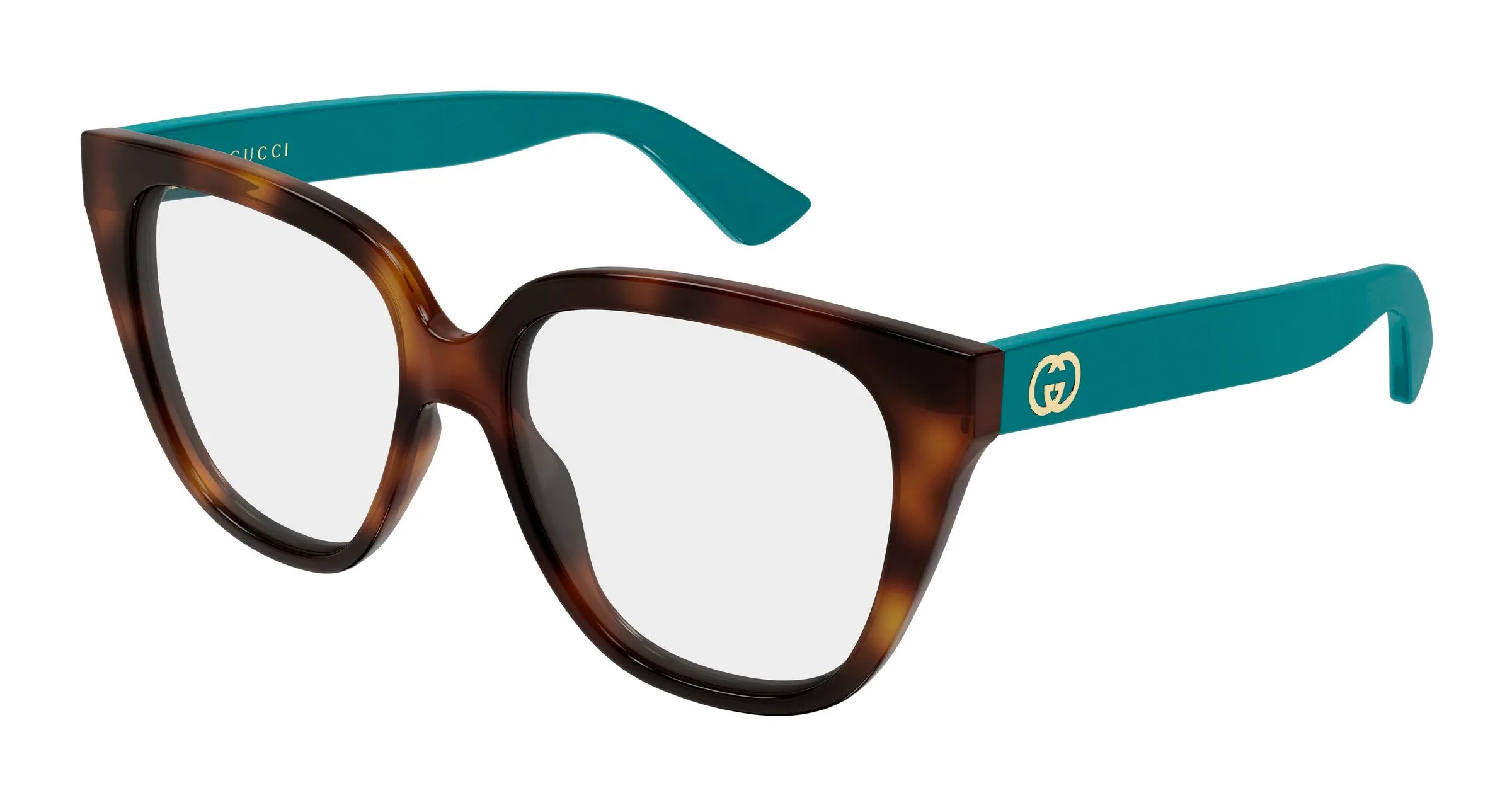 Gucci GG2191O 003 Montature da vista Iniettato Havana Trasparente Geometrica - immagine 1