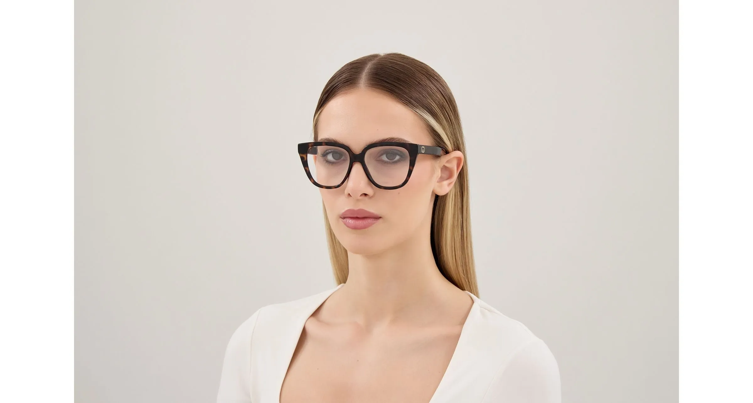 Gucci GG2191O 002 Montature da vista Iniettato Havana Trasparente Geometrica - immagine 2