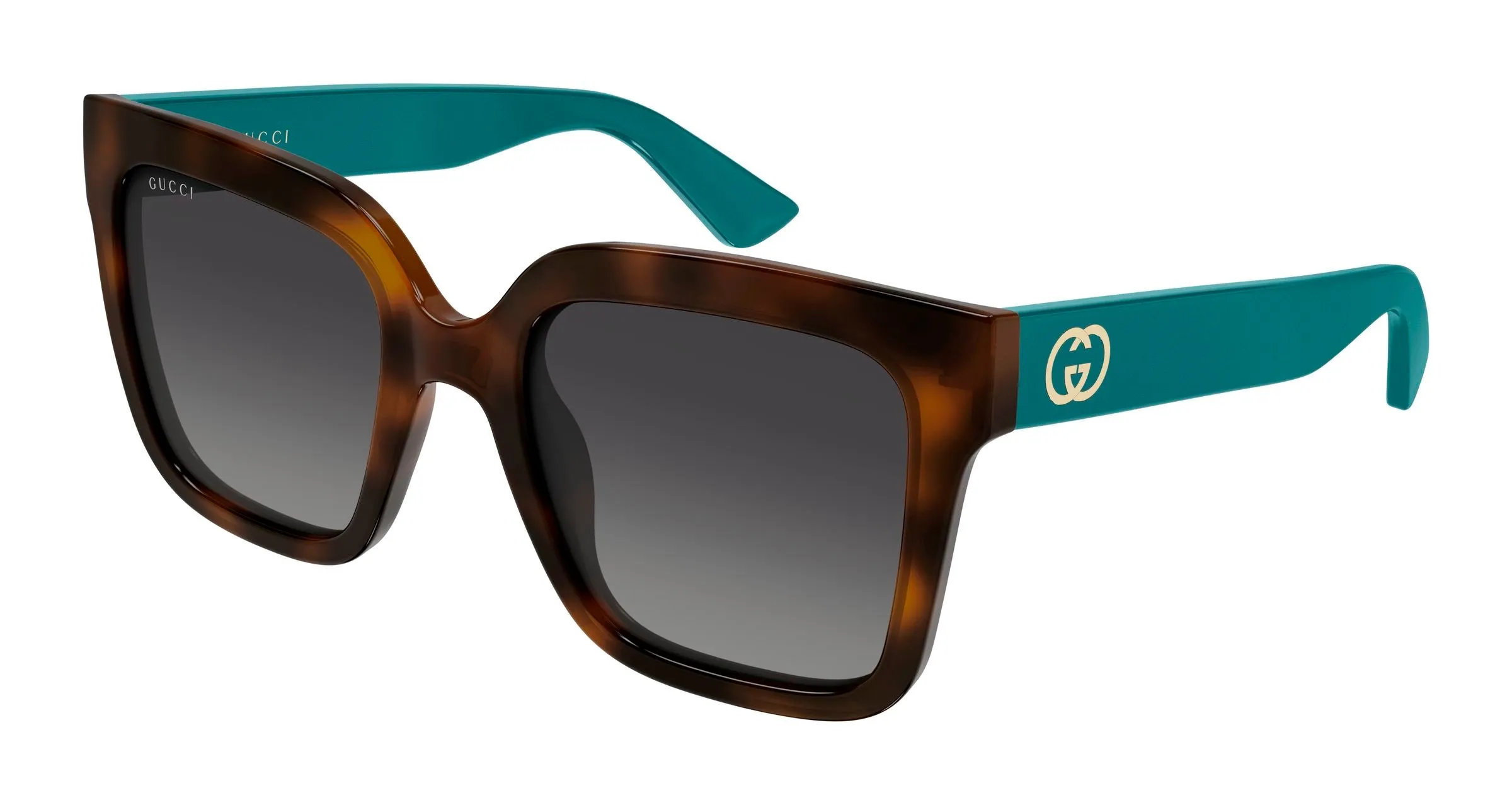 Gucci GG2190S 004 Occhiali da sole Iniettato Havana Grigio Squadrata Sfumato - immagine 1