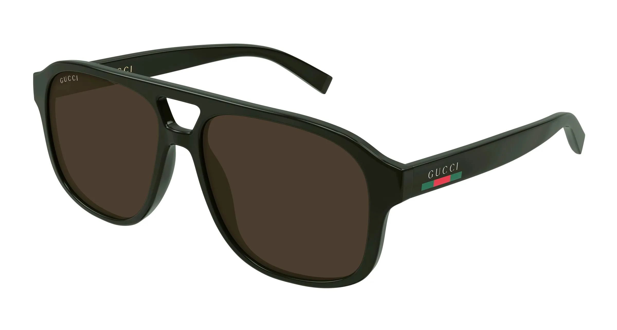 Gucci GG1856S 007 Occhiali da sole Iniettato Verde Marrone Pilot - immagine 1