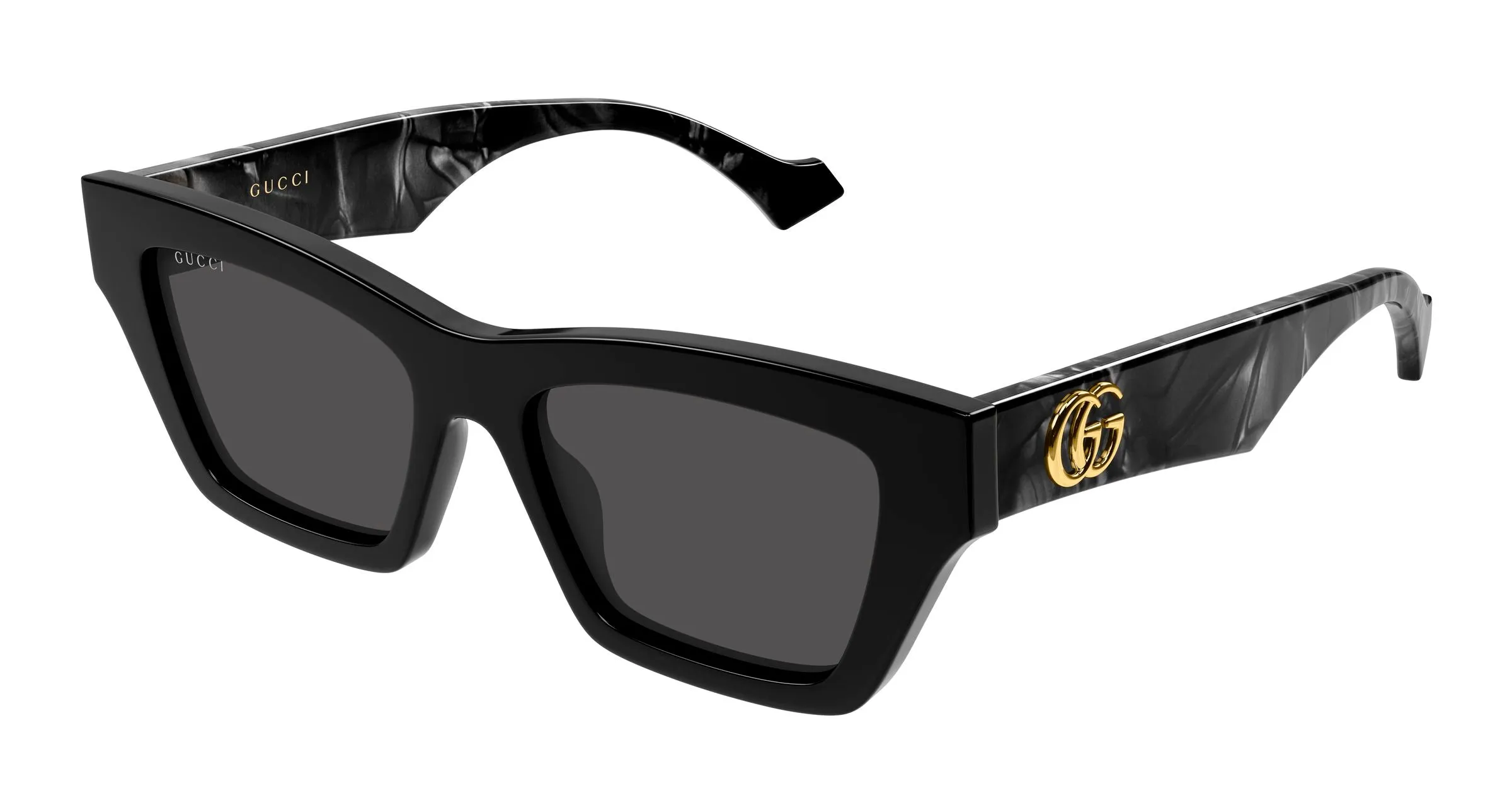 Gucci GG1753S 006 Occhiali da sole Acetato Nero Grigio Cat Eye - immagine 1