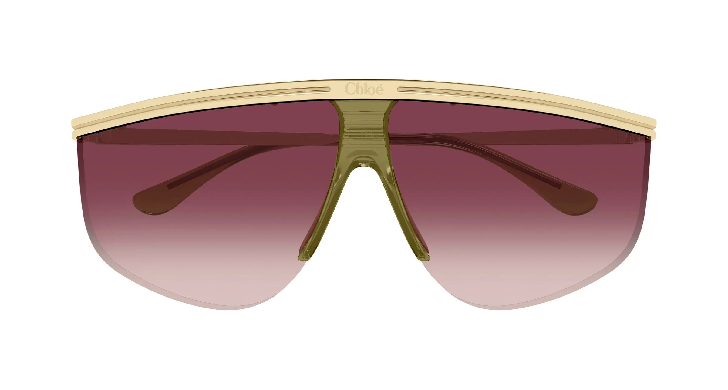Chloé CH0415S 002 Occhiali da sole Metallo Oro Rosso Pilot Sfumato - immagine 2