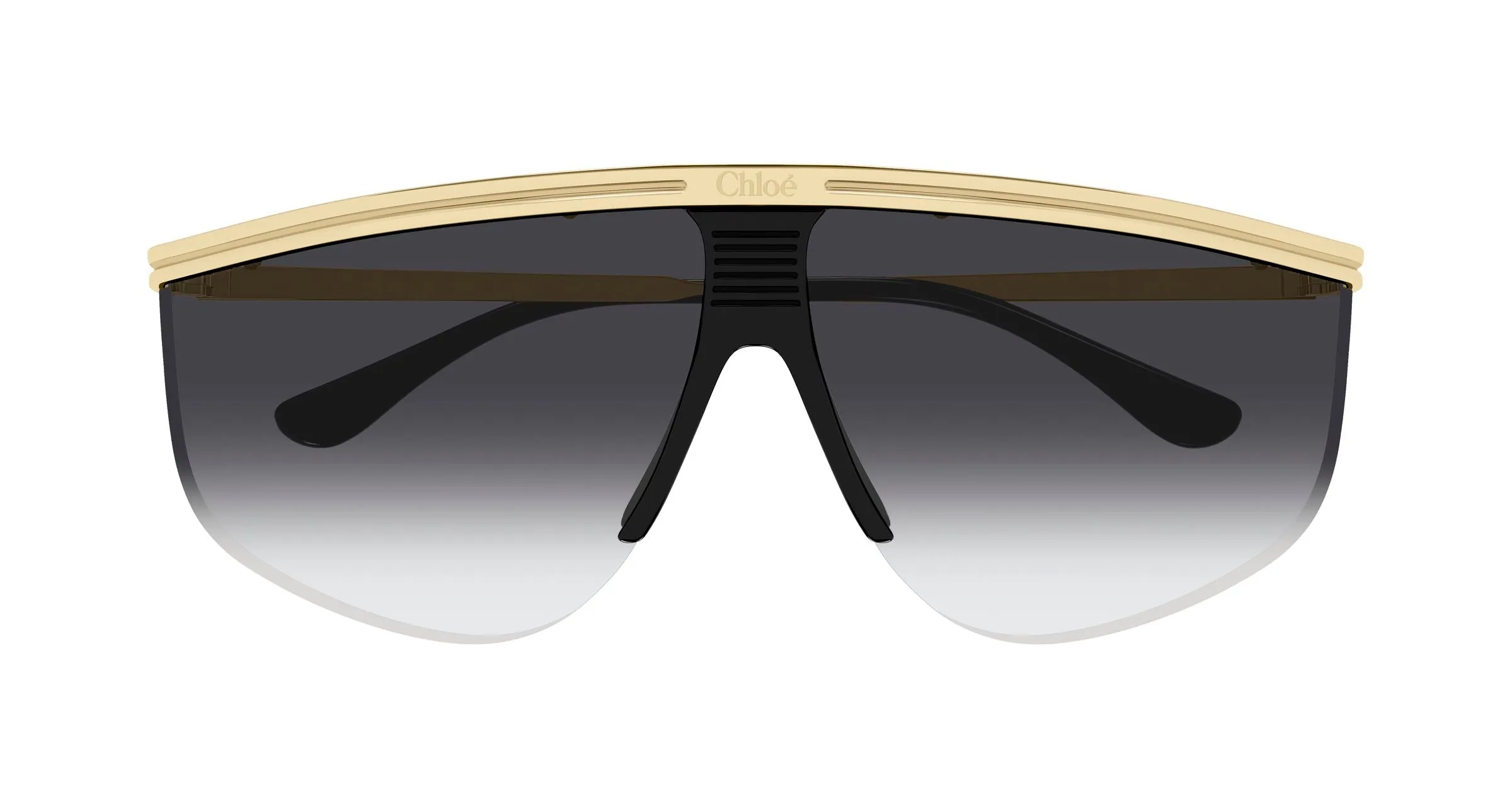 Chloé CH0415S 001 Occhiali da sole Metallo Oro Grigio Pilot Sfumato - immagine 2