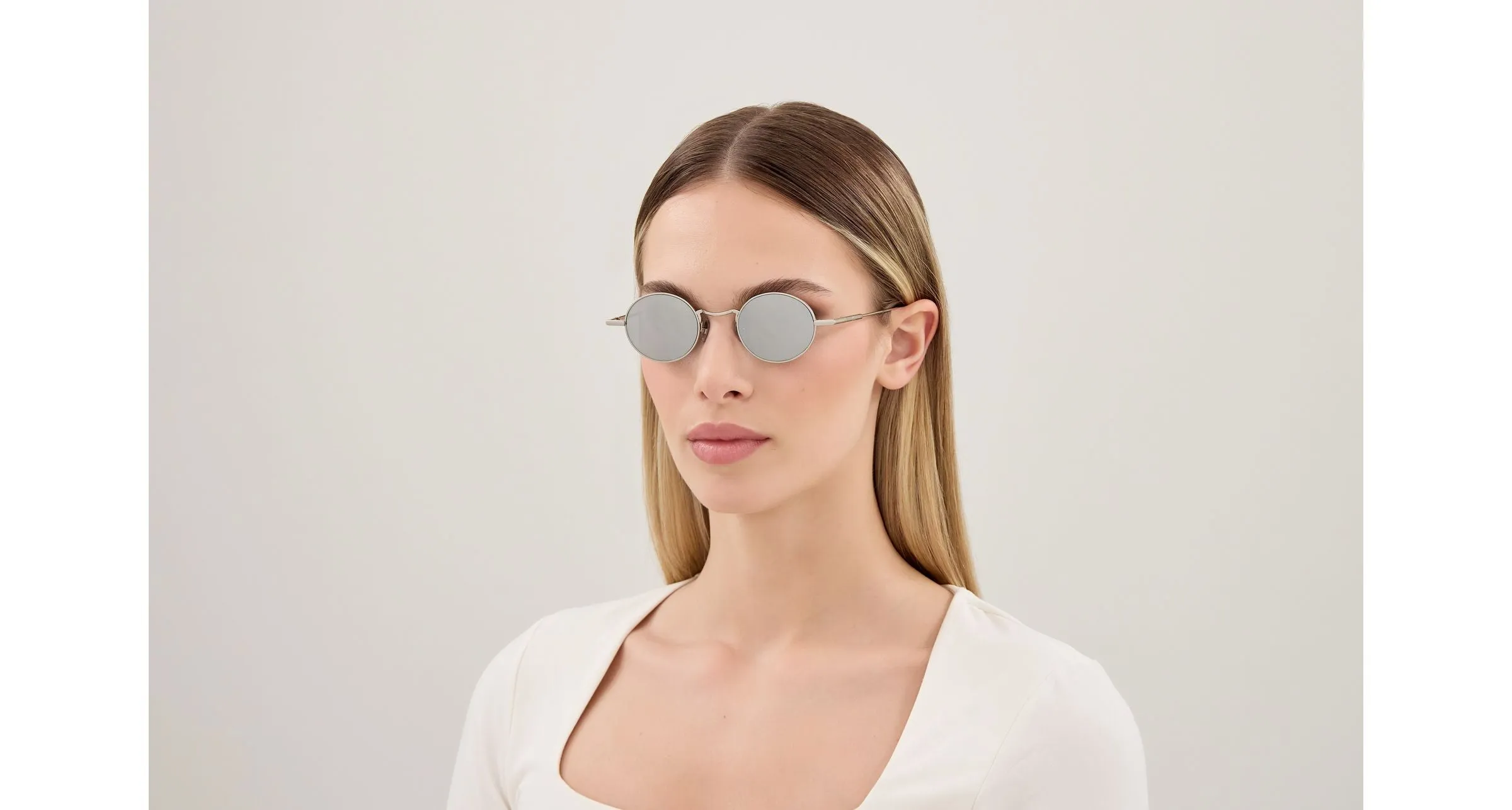 Chloé CH0414S 002 Occhiali da sole Metallo Argento Argento Rotonda Specchiato - immagine 3