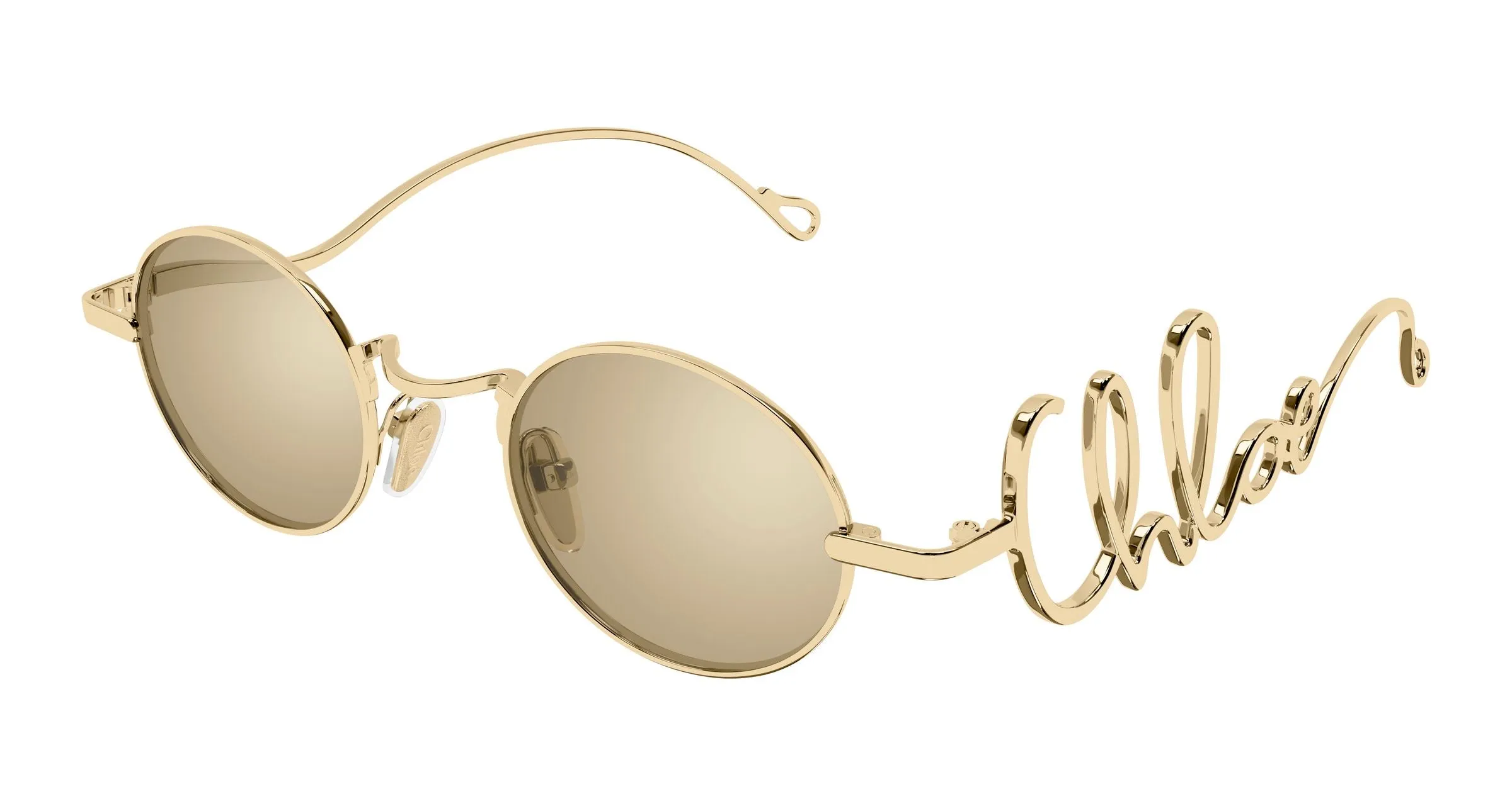 Chloé CH0413S 001 Occhiali da sole Metallo Oro Bronzo Rotonda - immagine 1