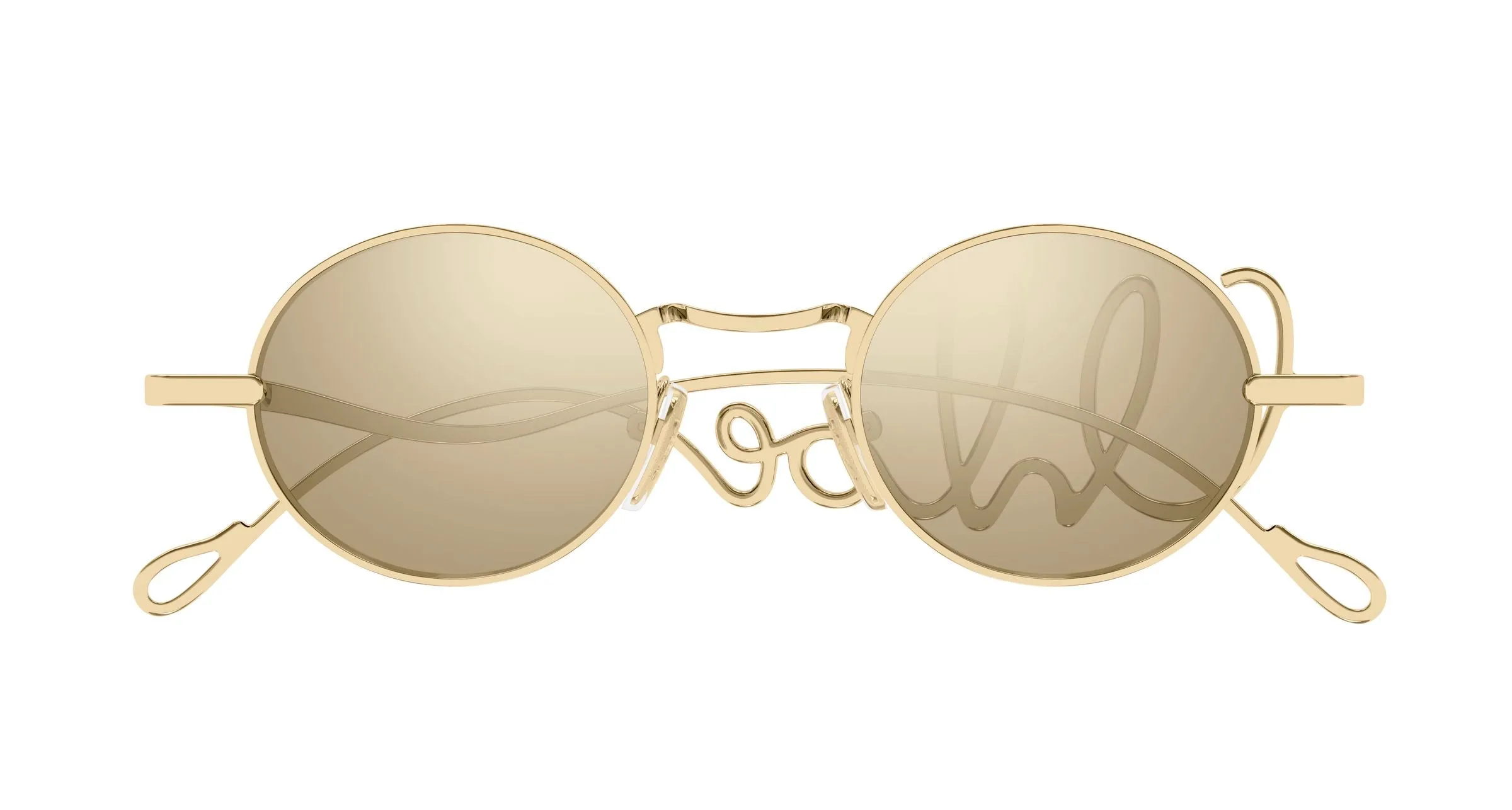 Chloé CH0413S 001 Occhiali da sole Metallo Oro Bronzo Rotonda - immagine 2