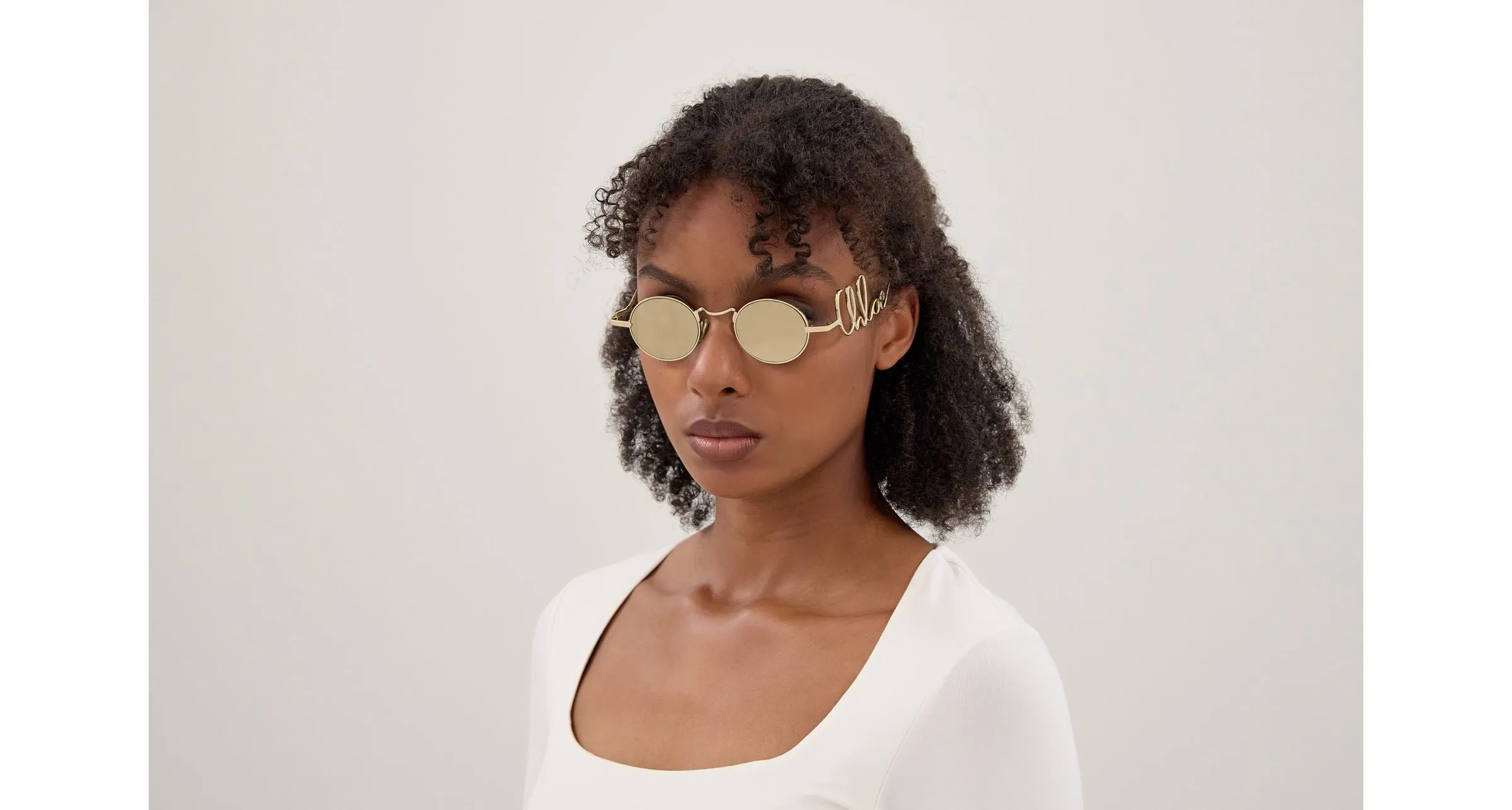 Chloé CH0413S 001 Occhiali da sole Metallo Oro Bronzo Rotonda - immagine 3