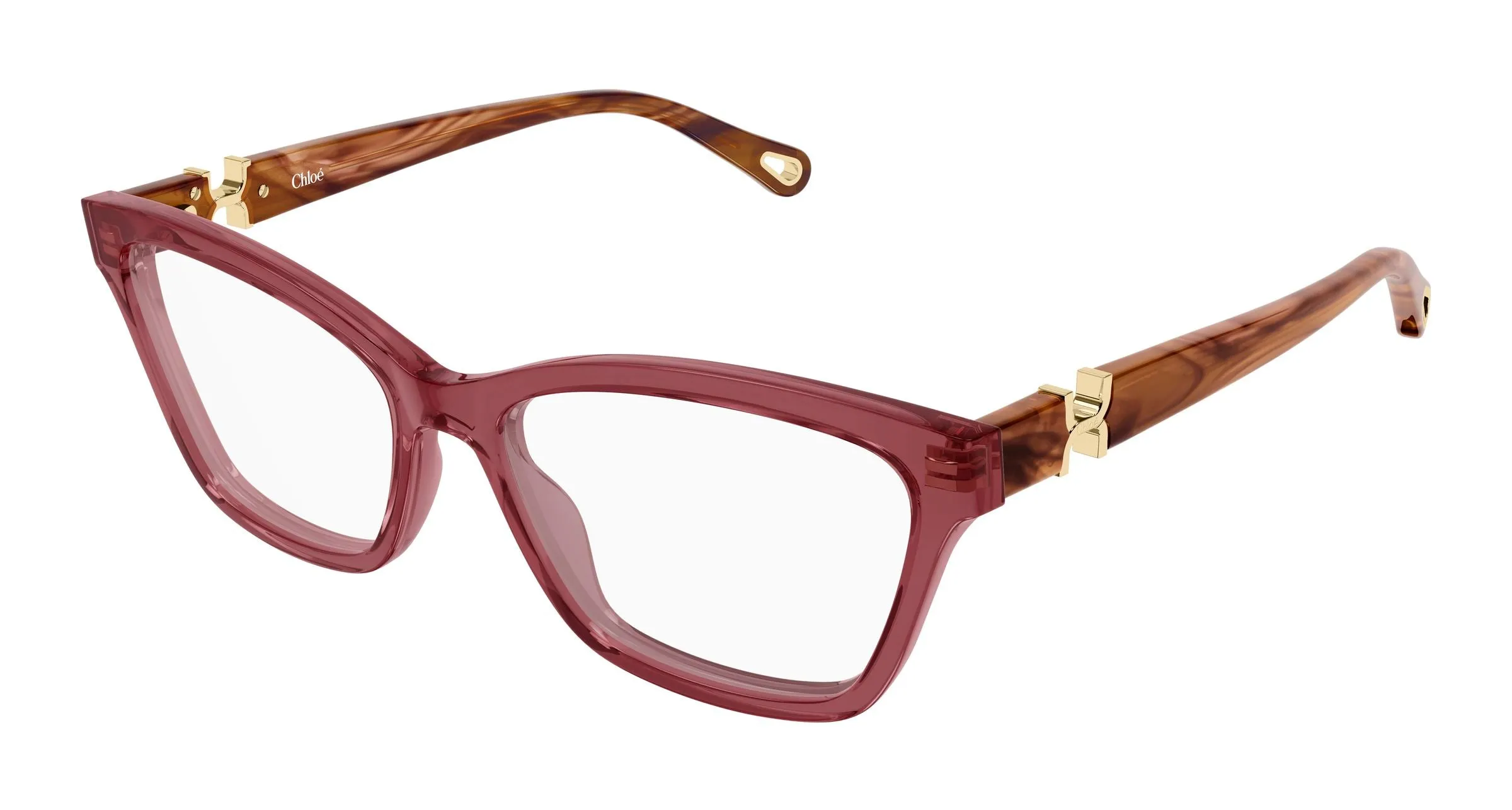 Chloé CH0412O 008 Montature da vista Acetato Bordeaux Trasparente Cat Eye - immagine 1